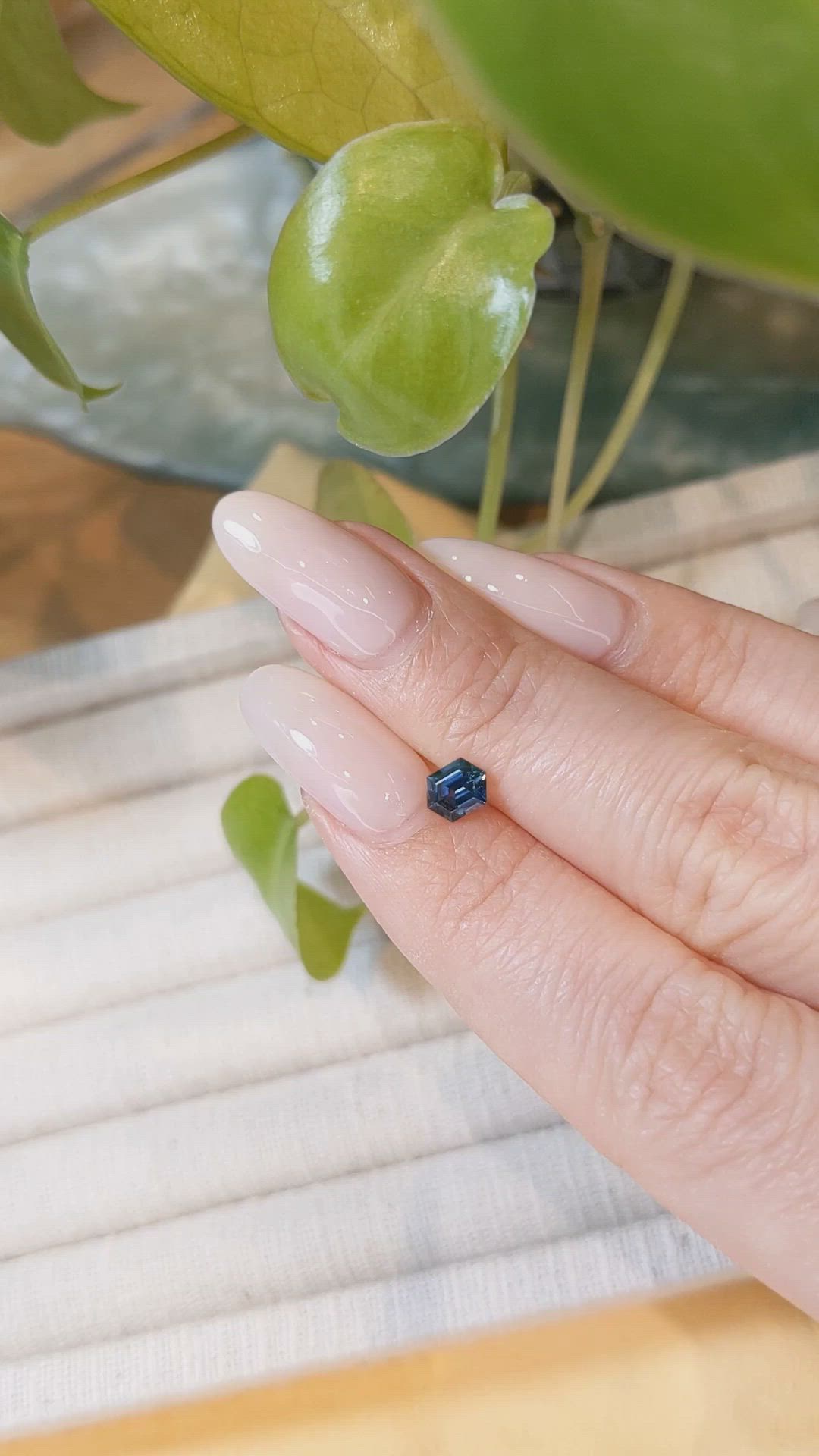 0.67 Ct. Greenish Blue Sapphire from Montana Size Video