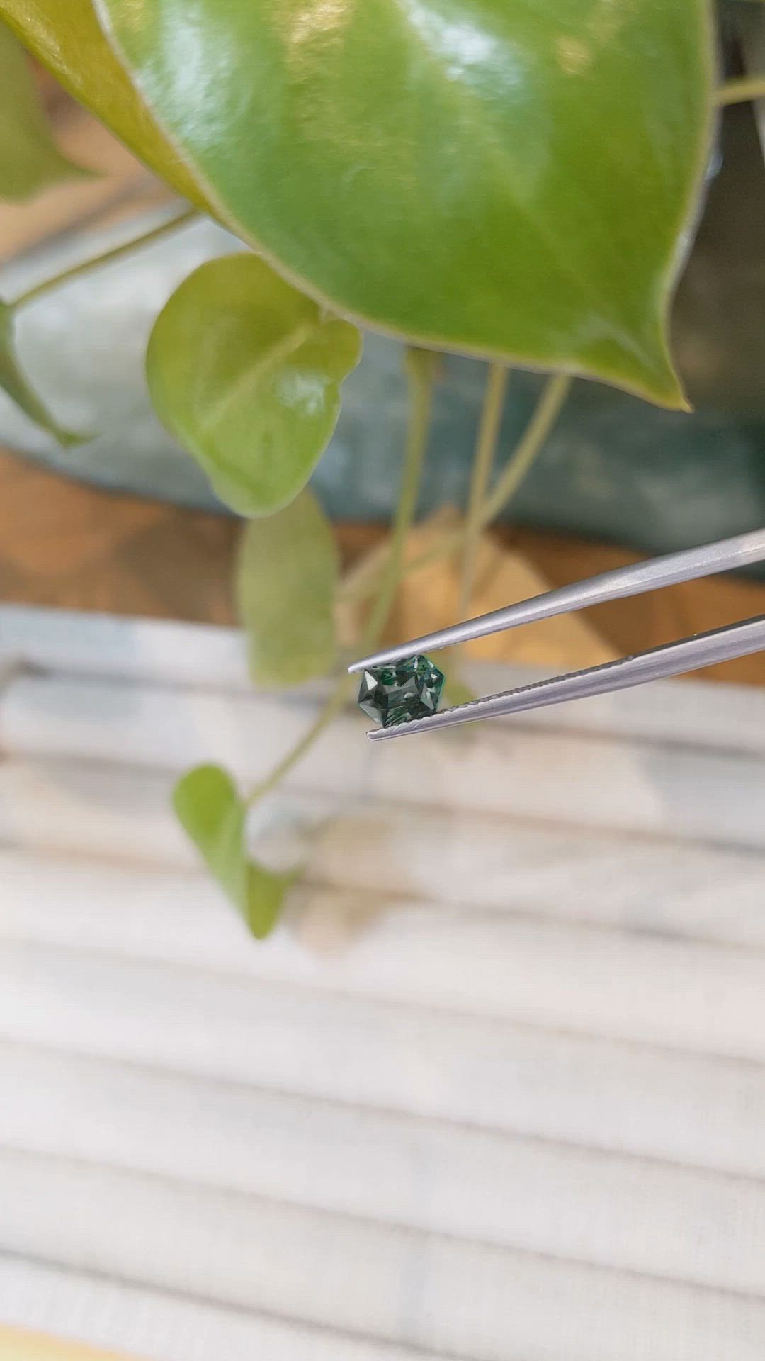 0.67 Ct. Bluish Green Sapphire from Montana Size Video