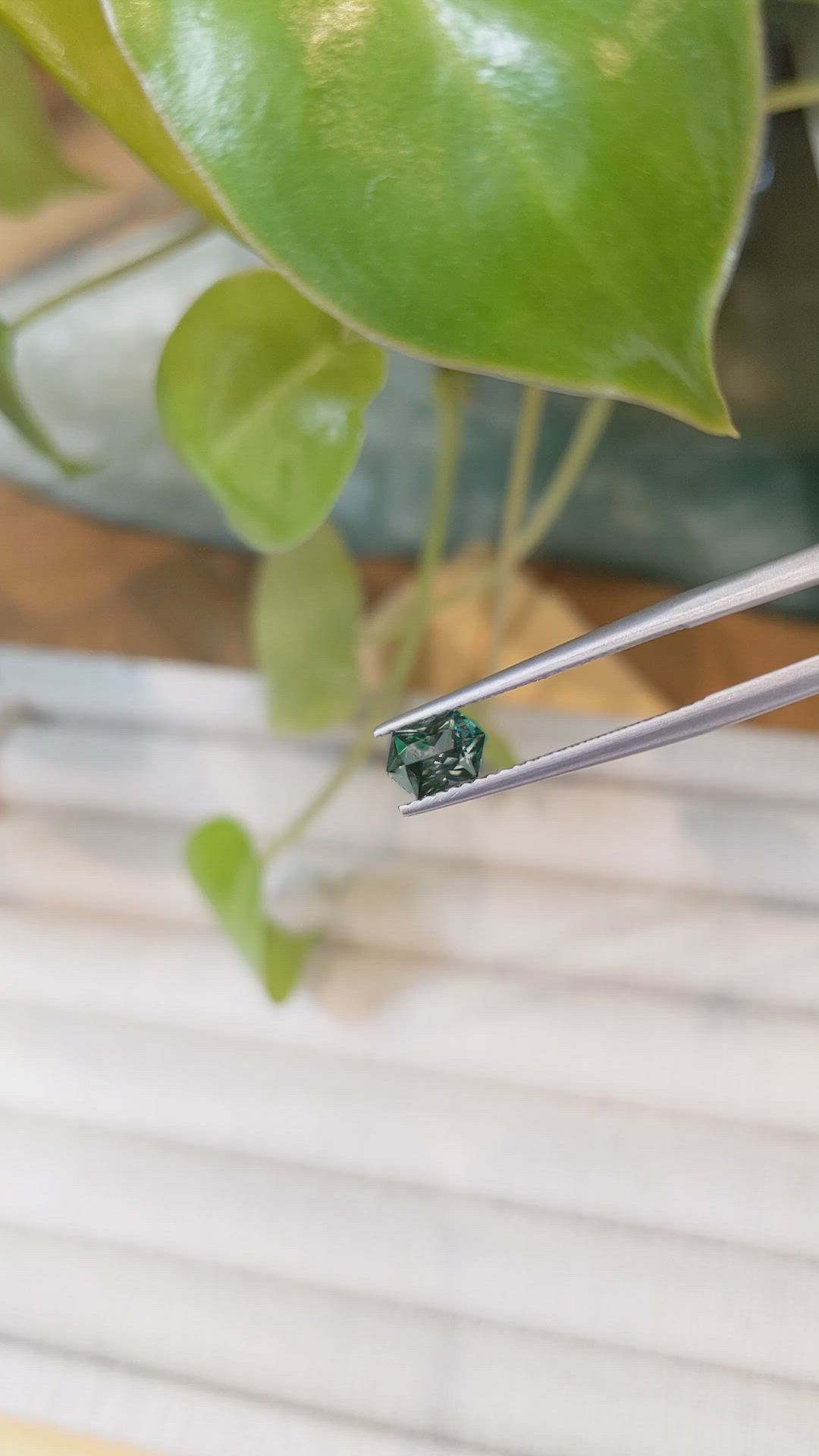 0.67 Ct. Bluish Green Sapphire from Montana Size Video