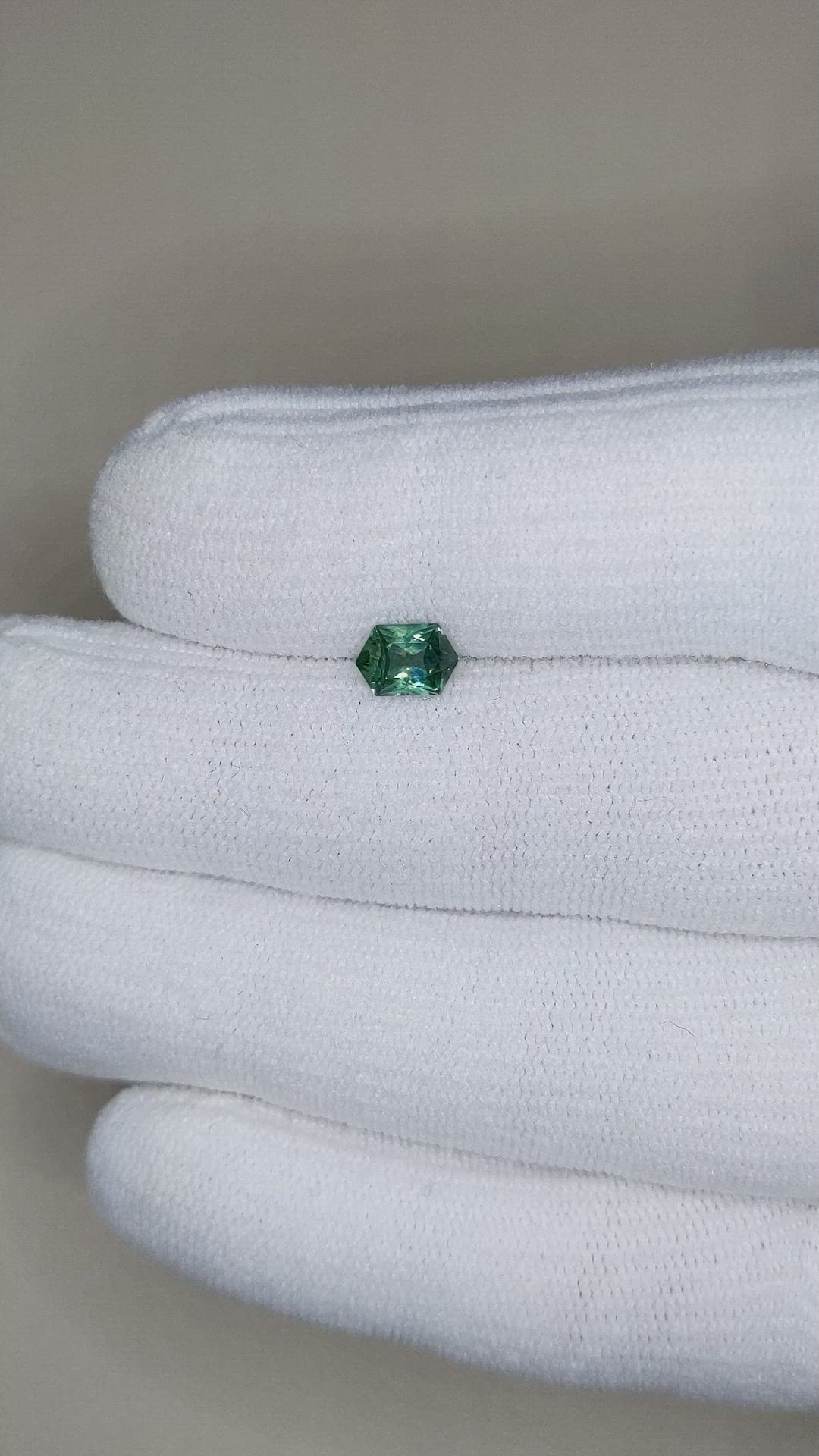 0.67 Ct. Bluish Green Sapphire from Montana Size Video