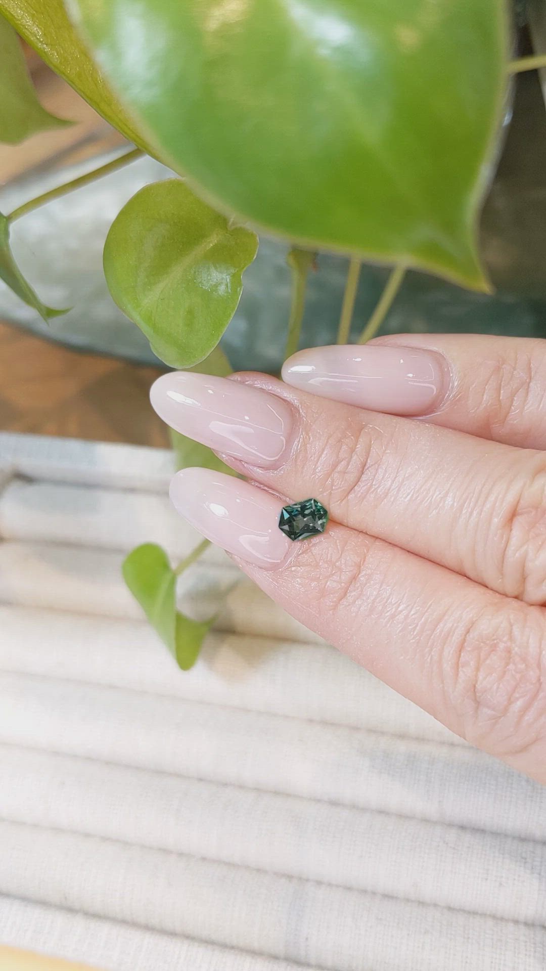 0.67 Ct. Bluish Green Sapphire from Montana Size Video