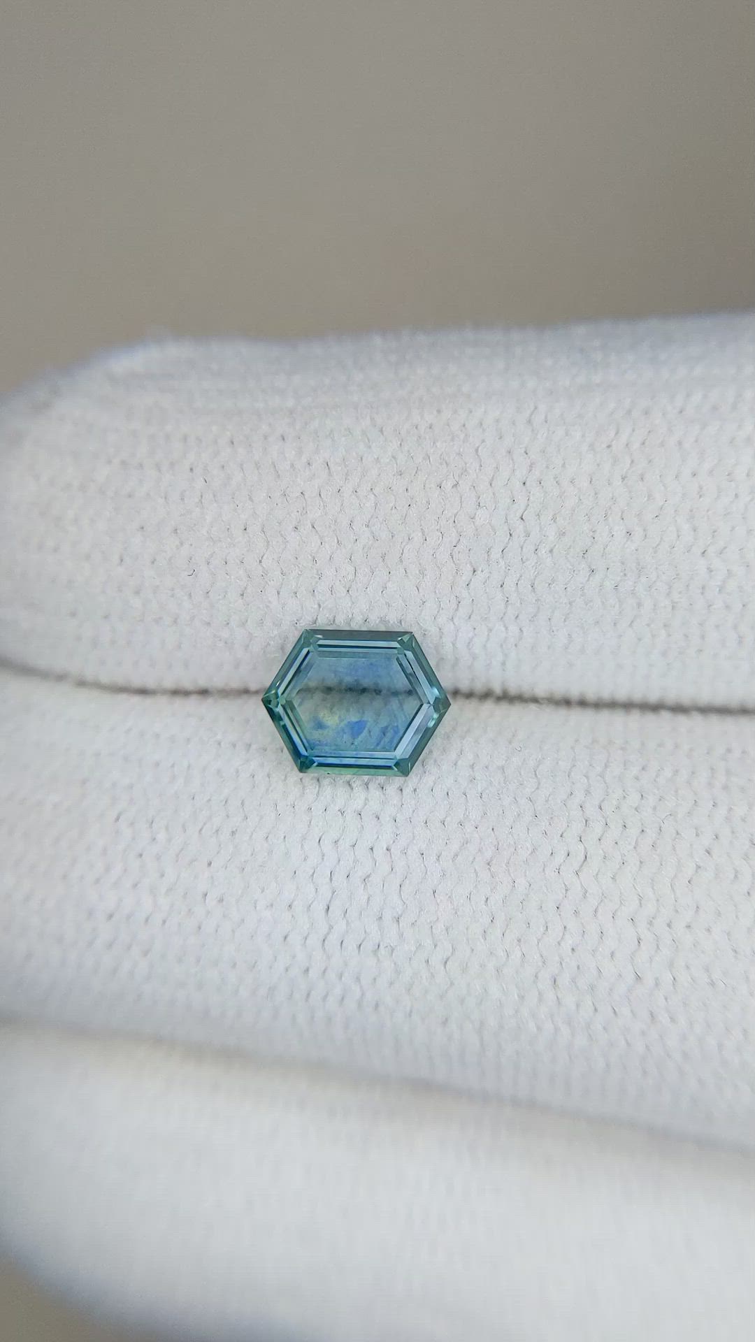 0.89 Ct. Greenish Blue Sapphire from Montana Size Video