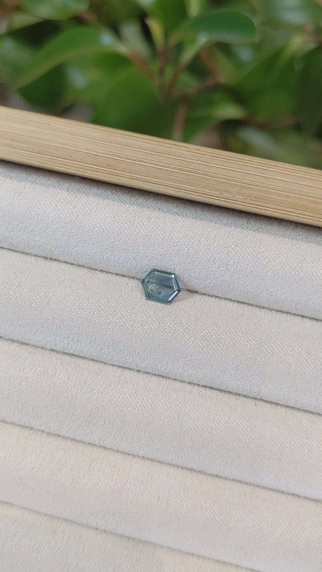 0.89 Ct. Greenish Blue Sapphire from Montana Size Video