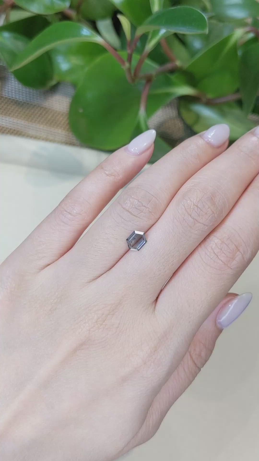 0.89 Ct. Greenish Blue Sapphire from Montana Size Video