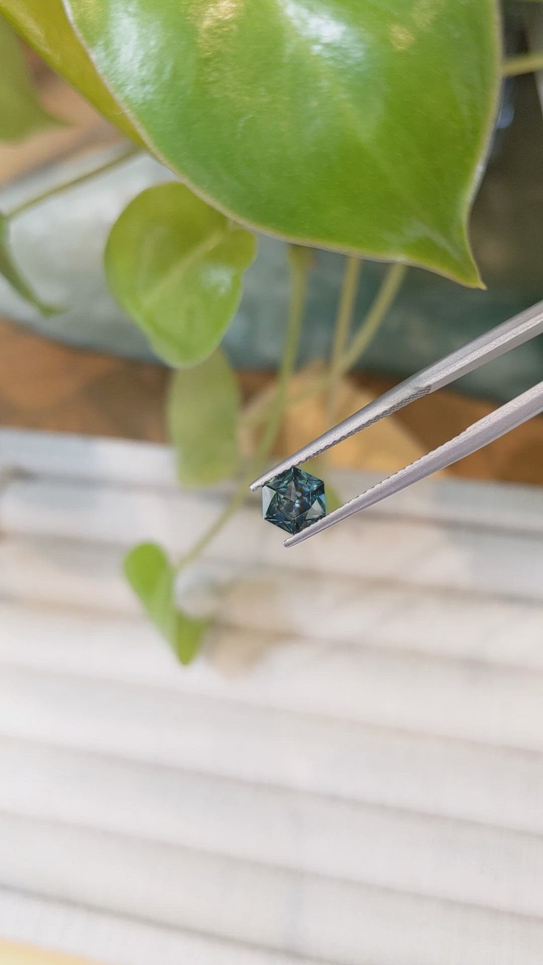 0.96 Ct. Bluish Green Sapphire from Montana Size Video
