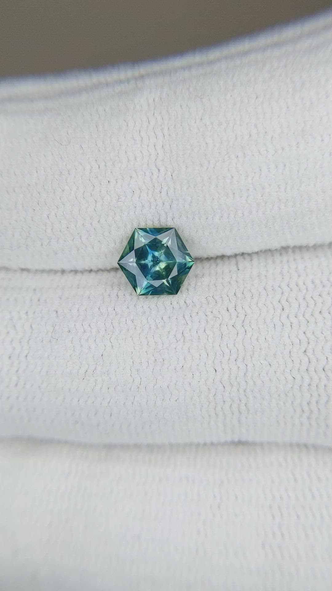 0.96 Ct. Bluish Green Sapphire from Montana Size Video