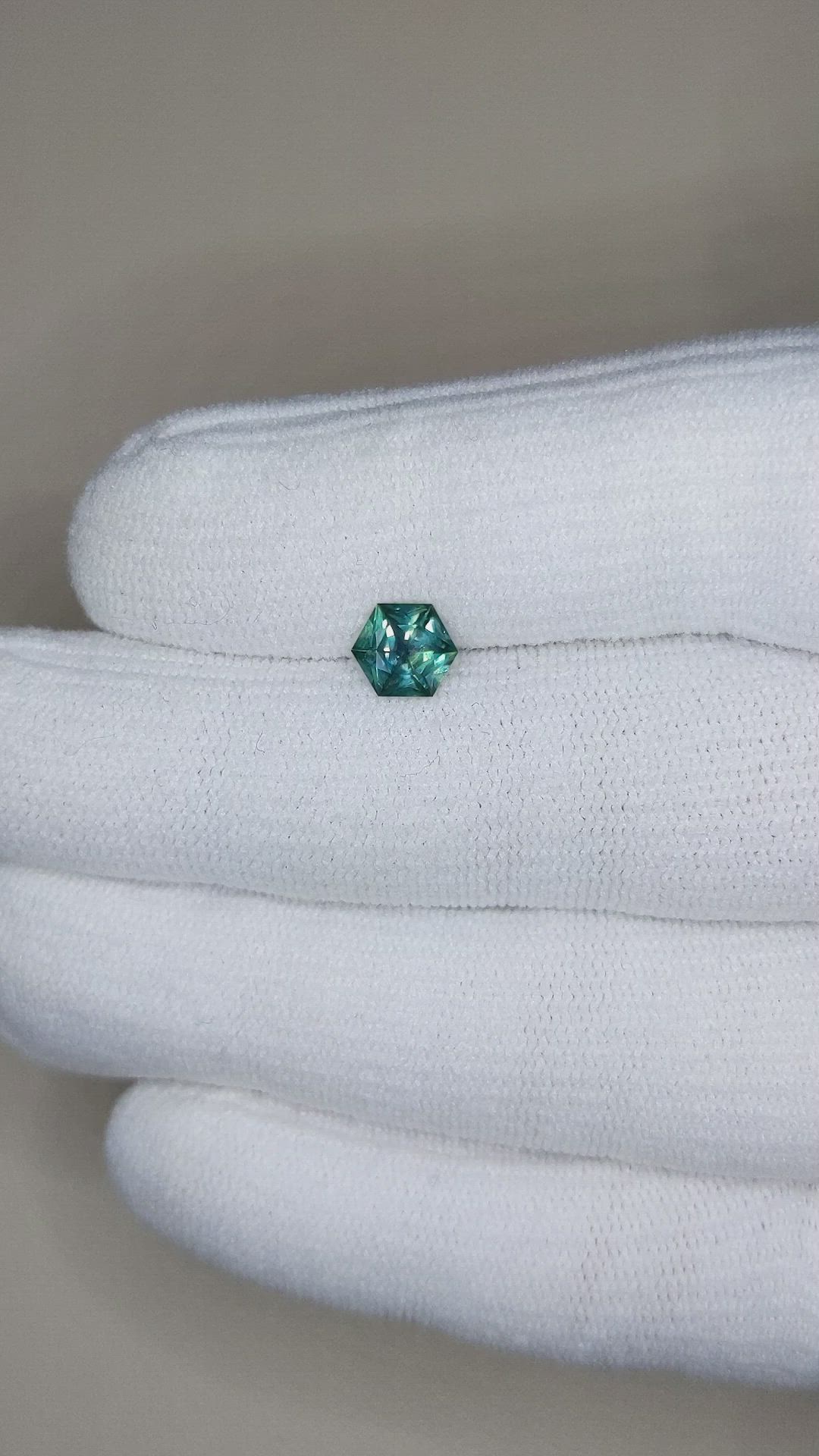 0.96 Ct. Bluish Green Sapphire from Montana Size Video