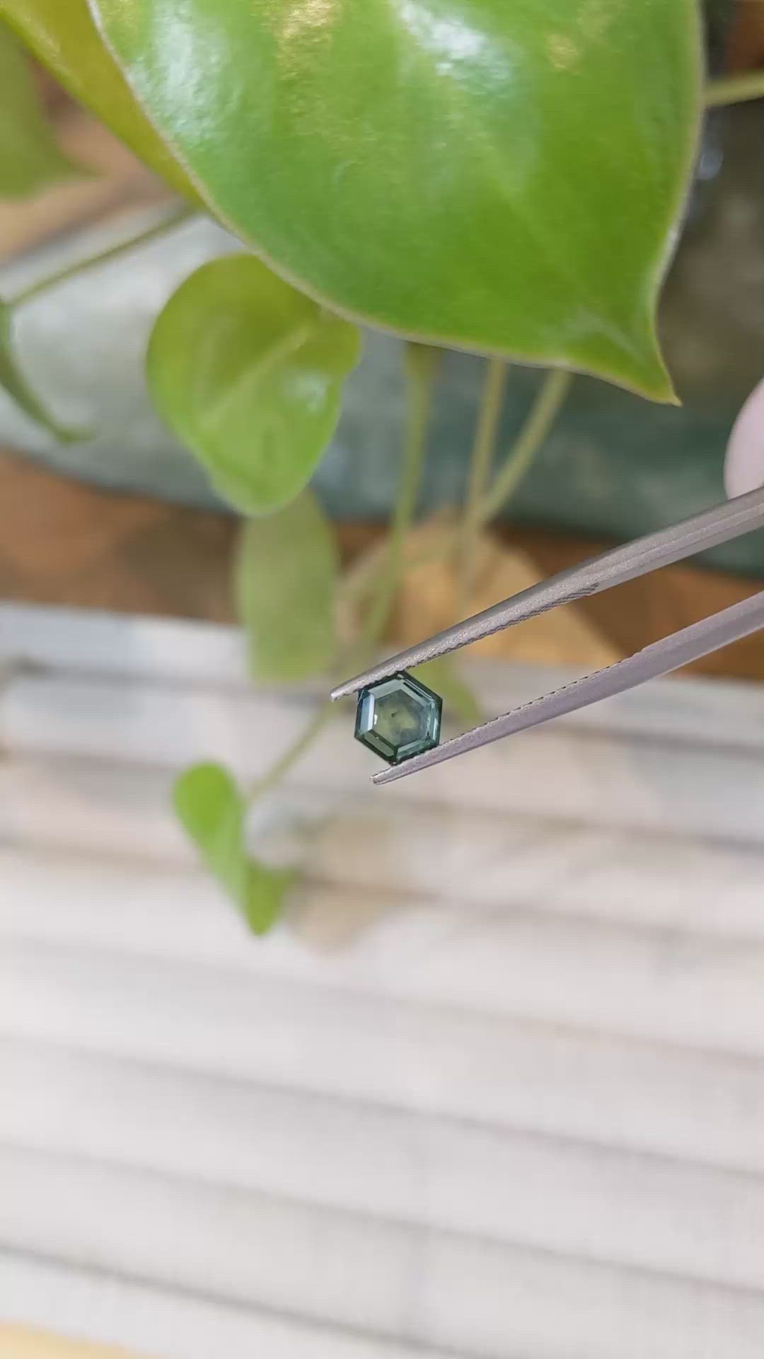0.94 Ct. Bluish Green Sapphire from Montana Size Video