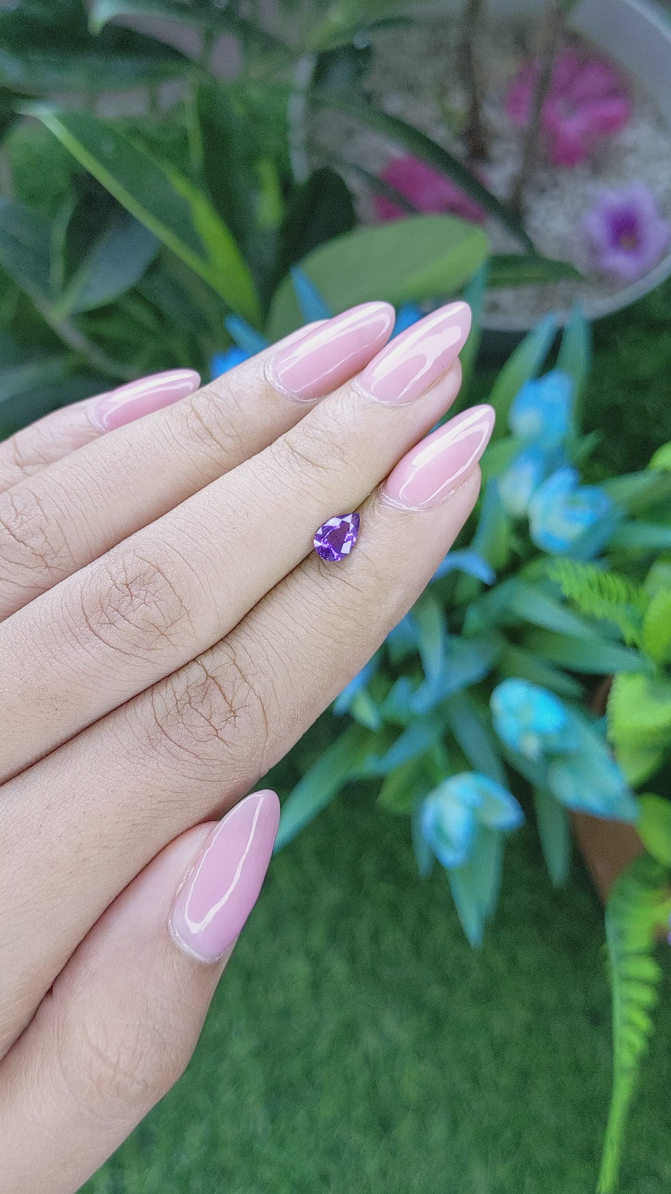 0.58 Ct. Purple Sapphire from Tanzania Size Video