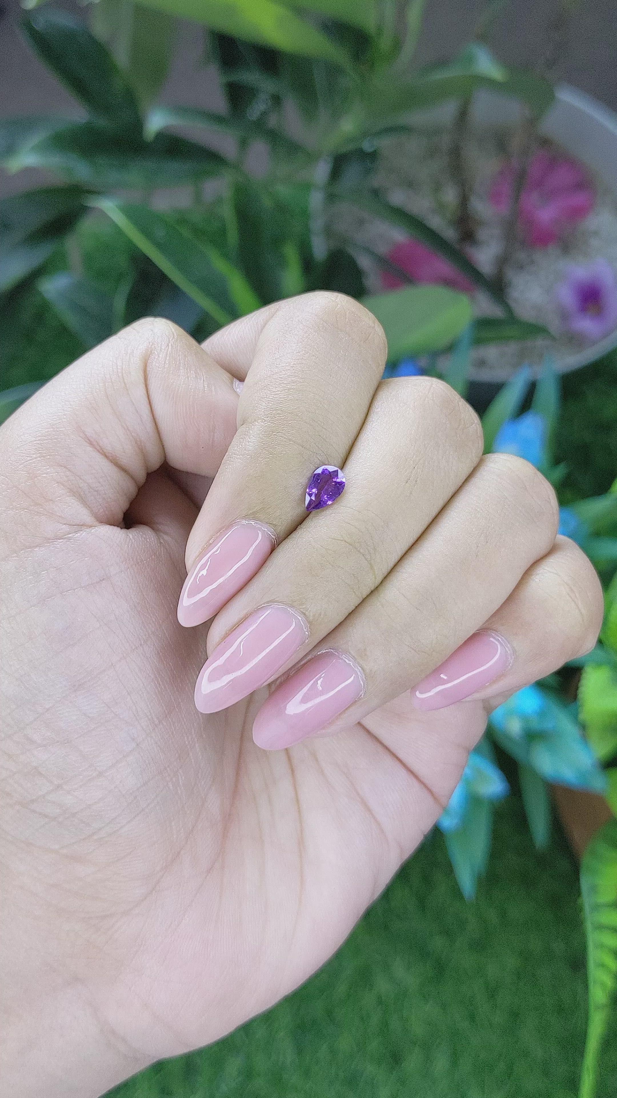 0.58 Ct. Purple Sapphire from Tanzania Size Video