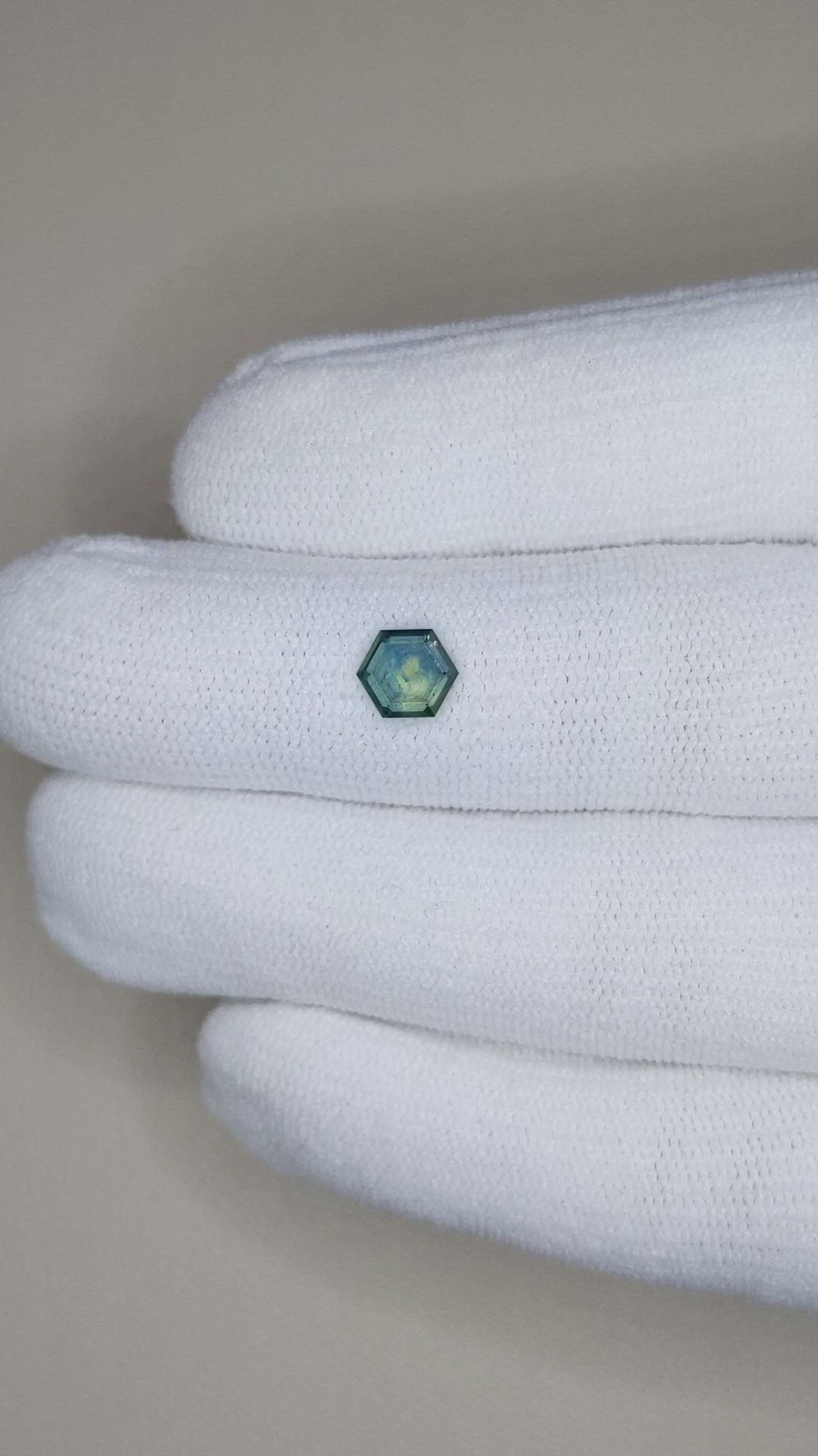 0.94 Ct. Bluish Green Sapphire from Montana Size Video