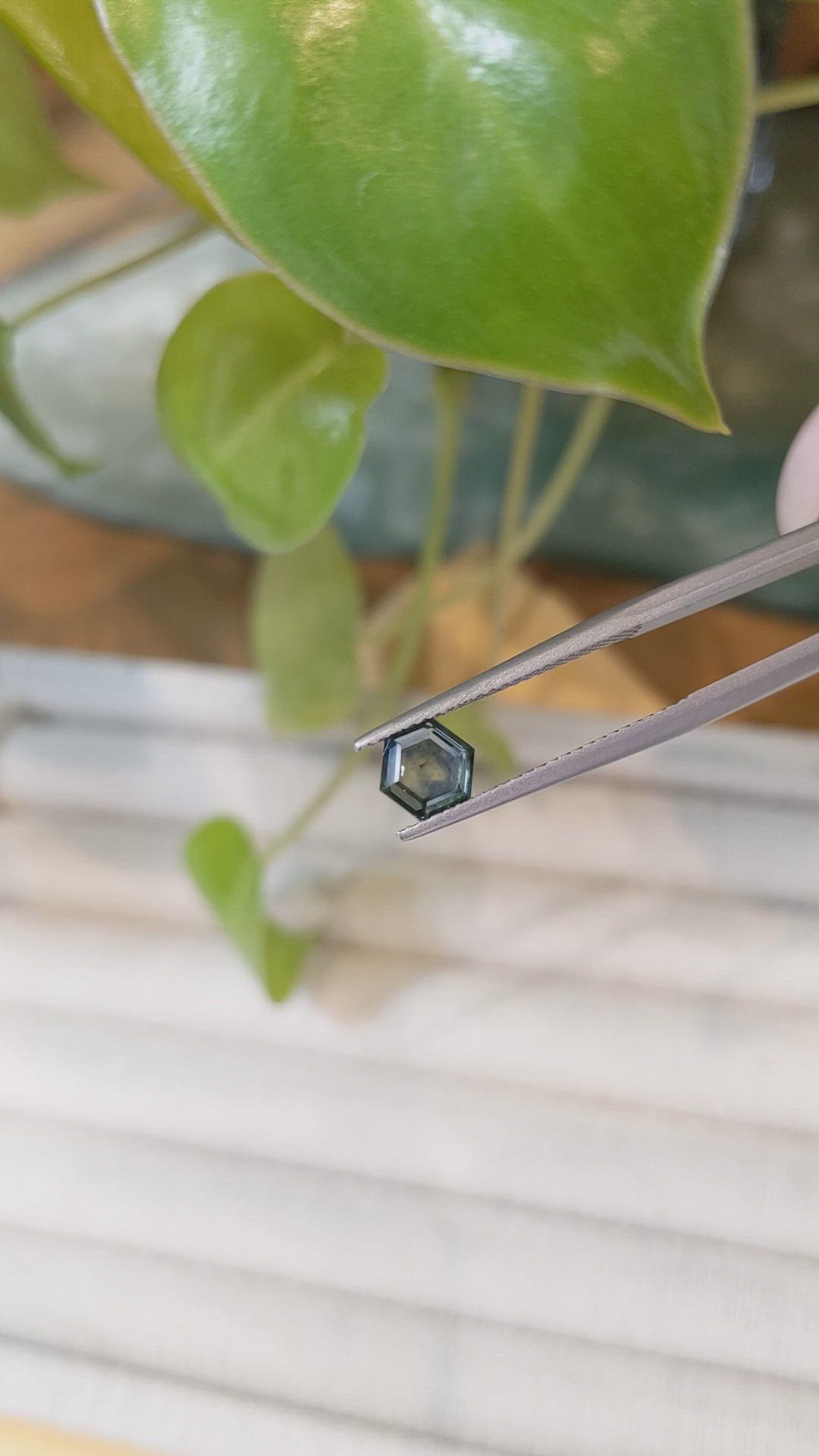 0.94 Ct. Bluish Green Sapphire from Montana Size Video