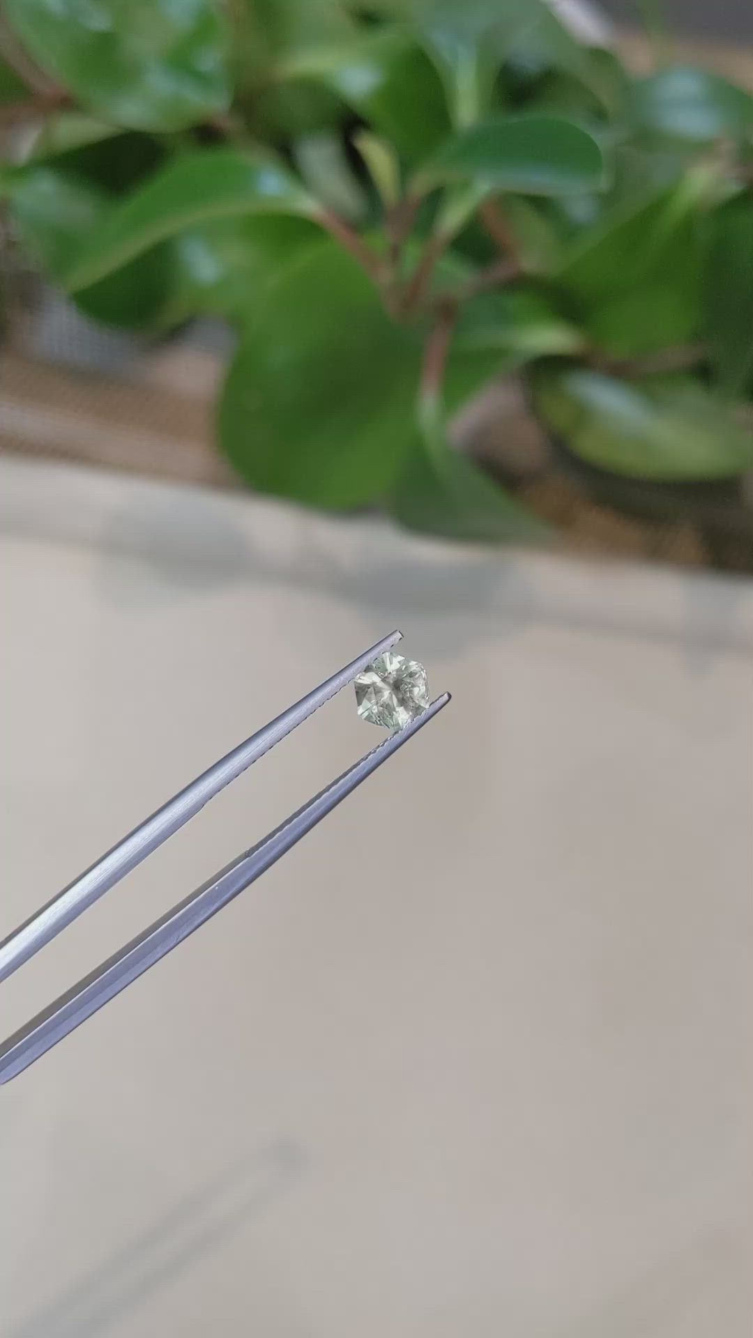 0.98 Ct. Yellowish Green Sapphire from Montana Size Video