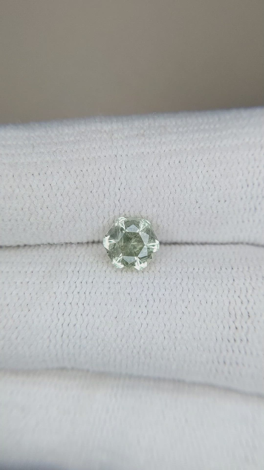 0.98 Ct. Yellowish Green Sapphire from Montana Size Video