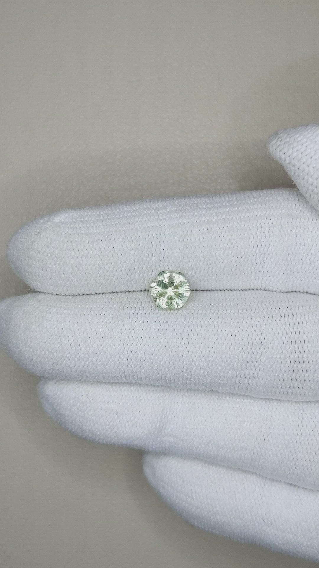 0.98 Ct. Yellowish Green Sapphire from Montana Size Video