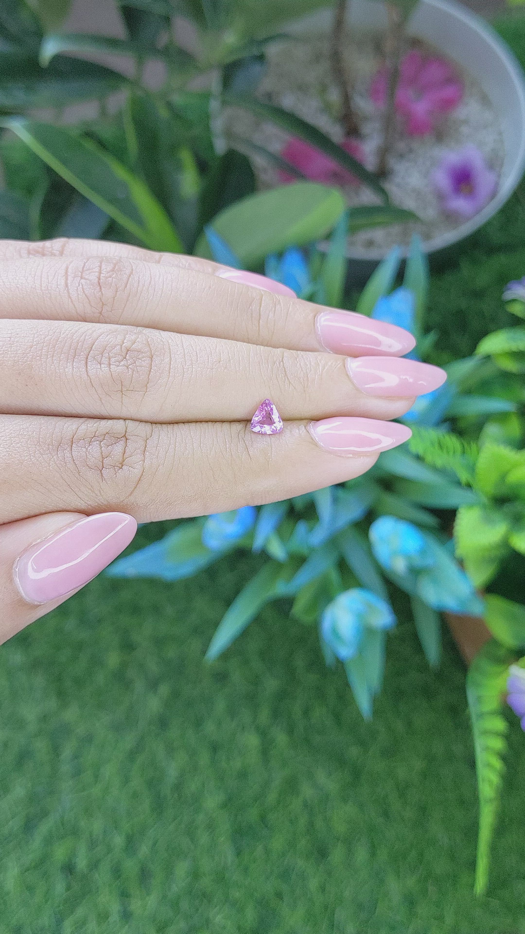 0.51 Ct. Purplish Pink Sapphire from Tanzania Size Video