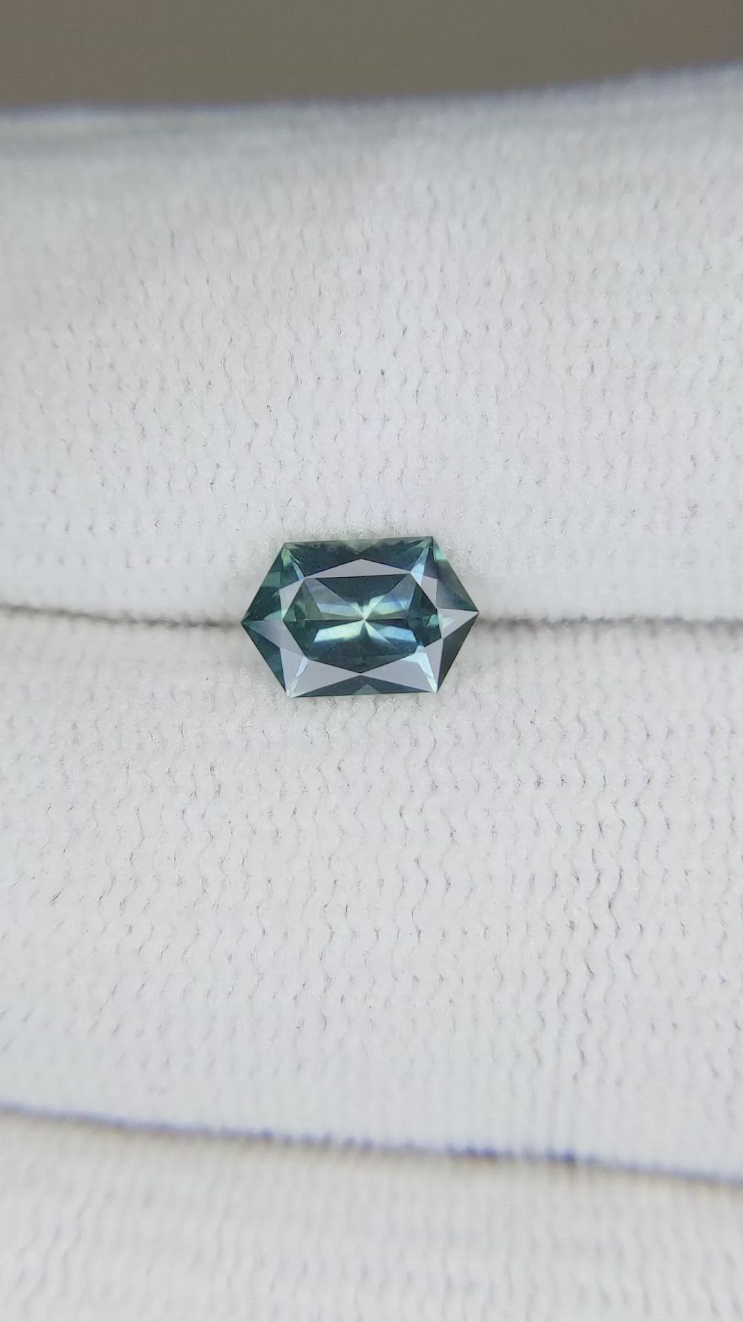 0.93 Ct. Bluish Green Sapphire from Montana Size Video
