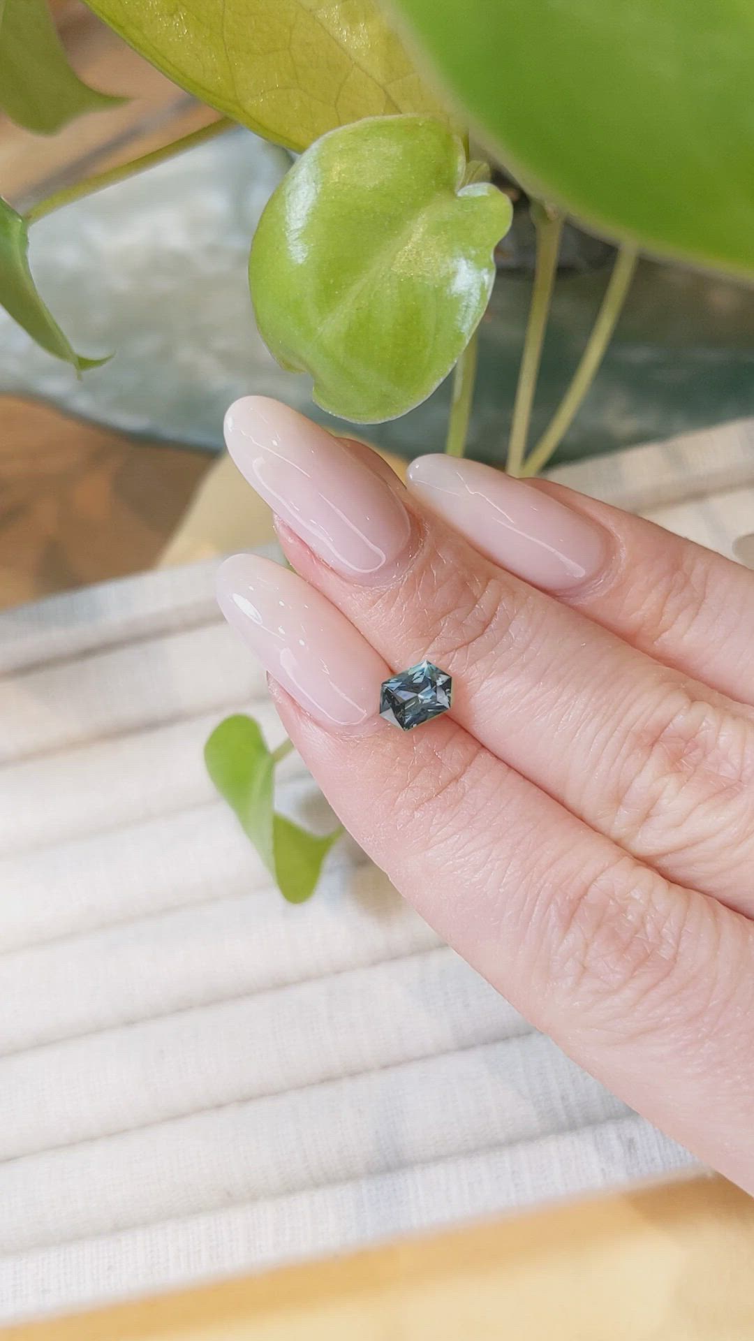 0.93 Ct. Bluish Green Sapphire from Montana Size Video