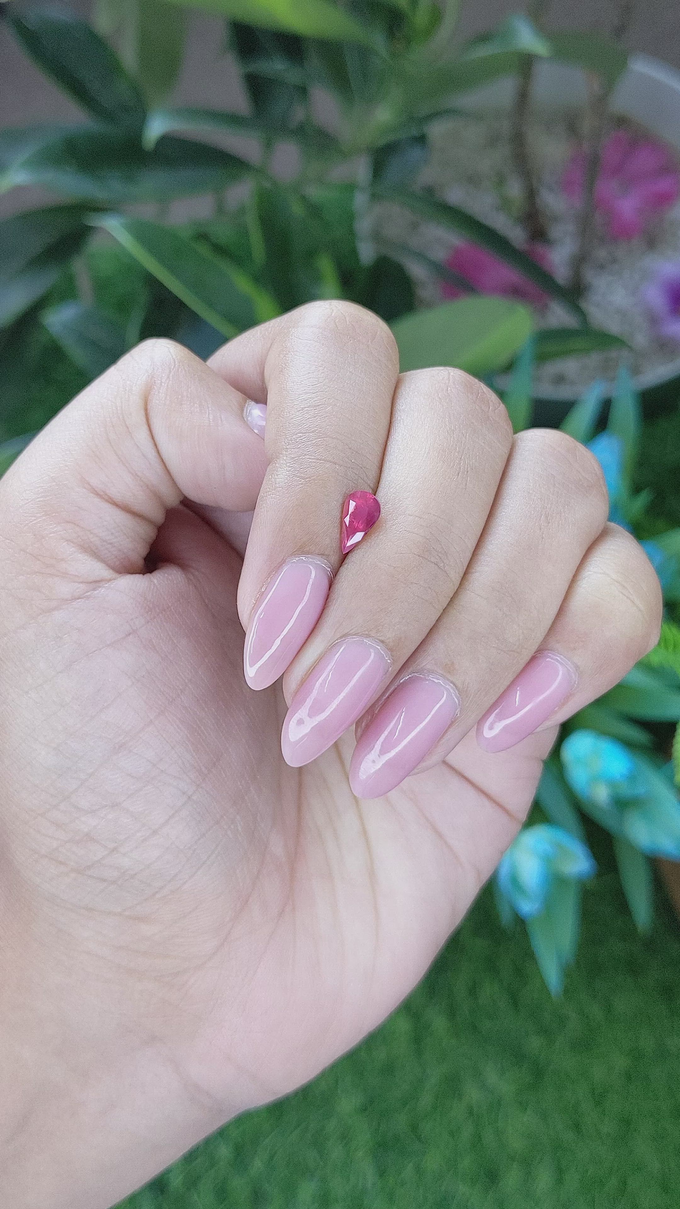 0.81 Ct. Reddish Pink Sapphire from Tanzania Size Video