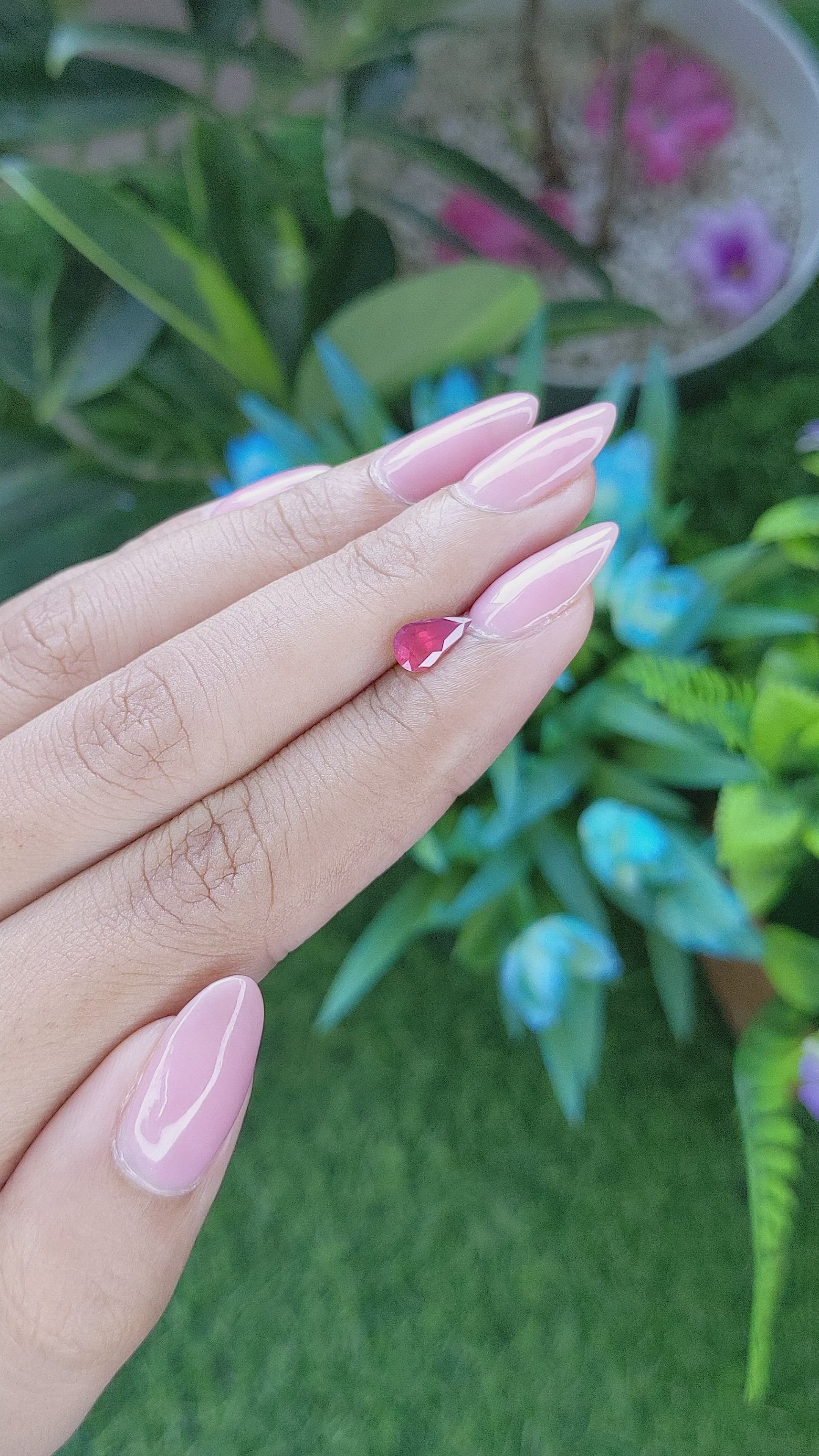 0.81 Ct. Reddish Pink Sapphire from Tanzania Size Video