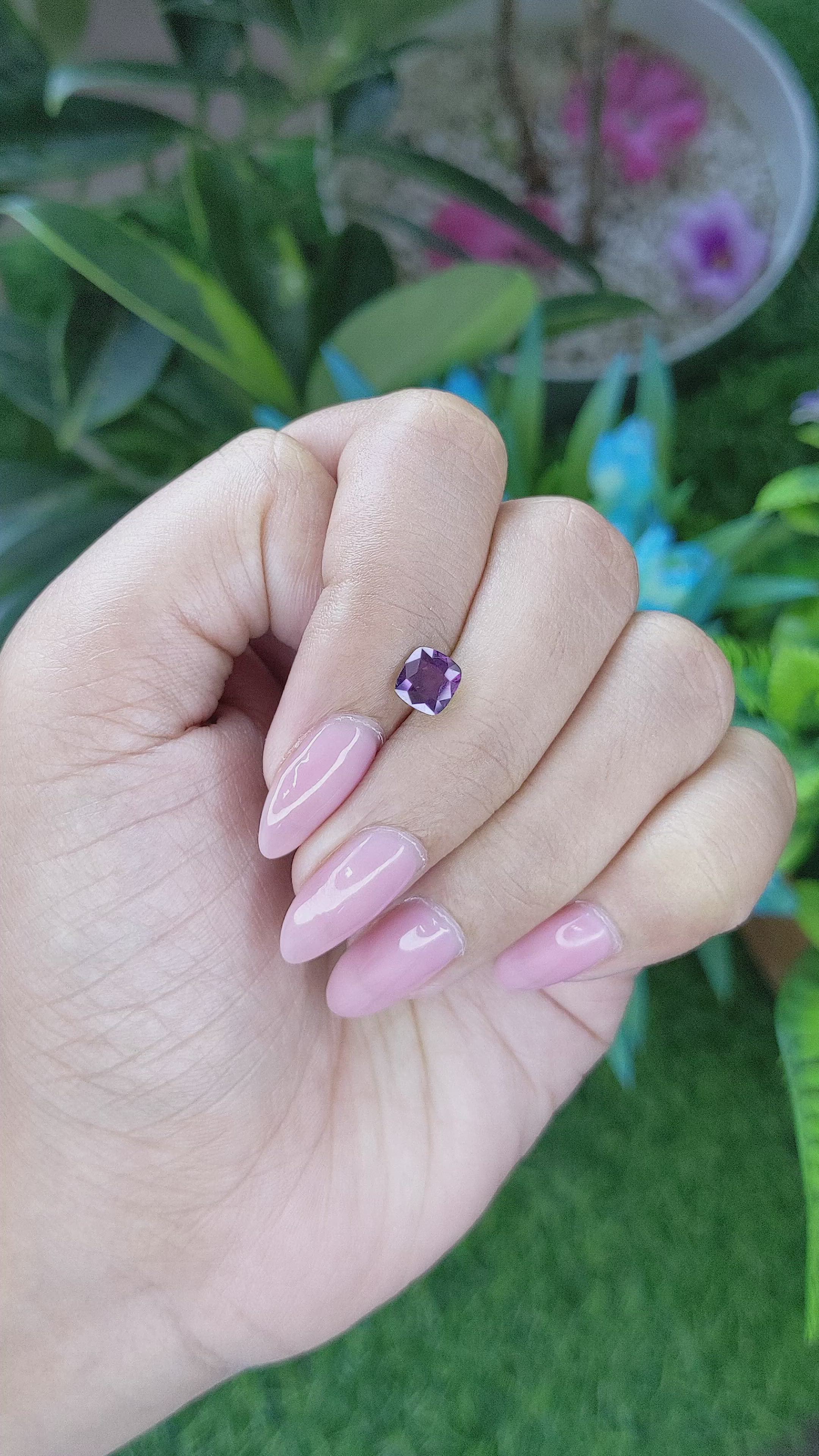 1.05 Ct. Purple Sapphire from Tanzania Size Video