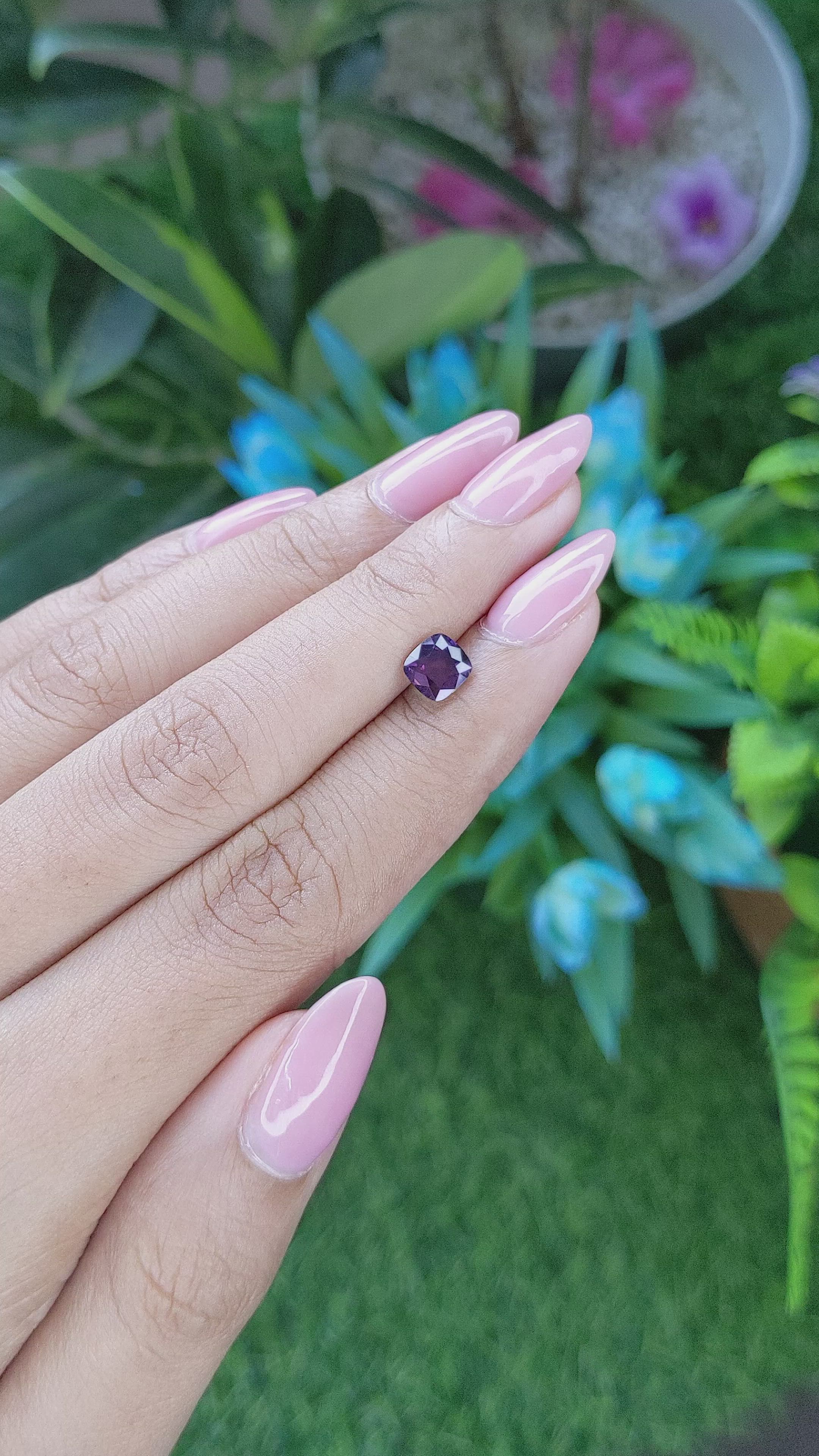 1.05 Ct. Purple Sapphire from Tanzania Size Video