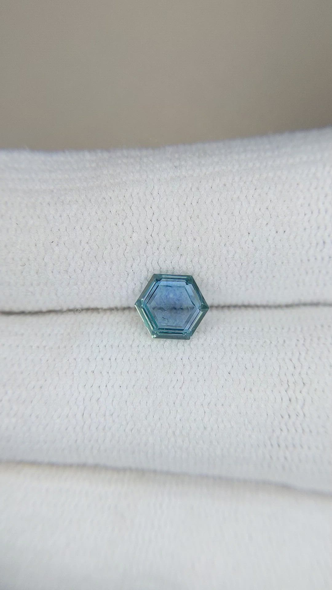 0.92 Ct. Greenish Blue Sapphire from Montana Size Video