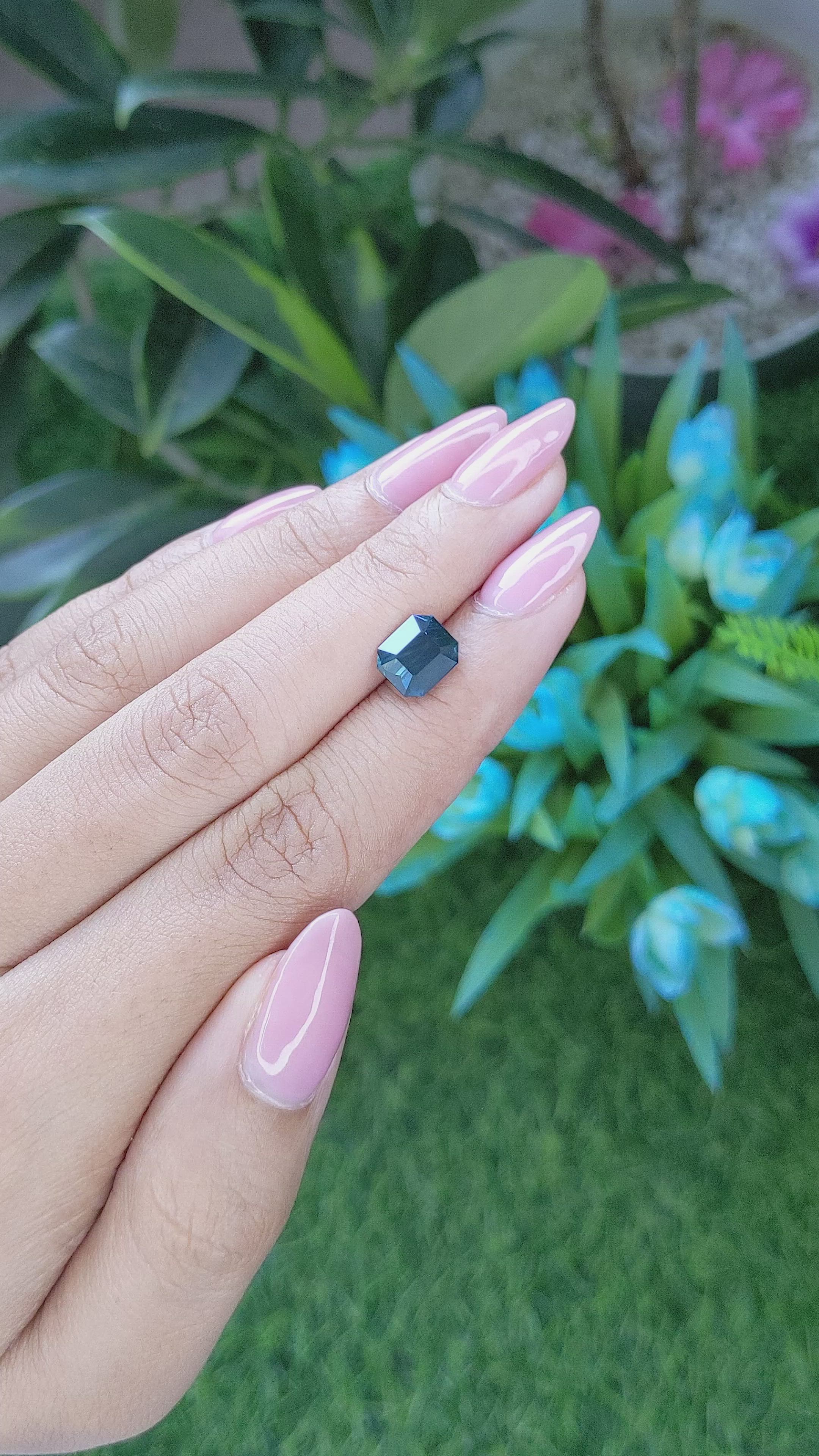 2.63 Ct. Greenish Blue Sapphire from Tanzania Size Video