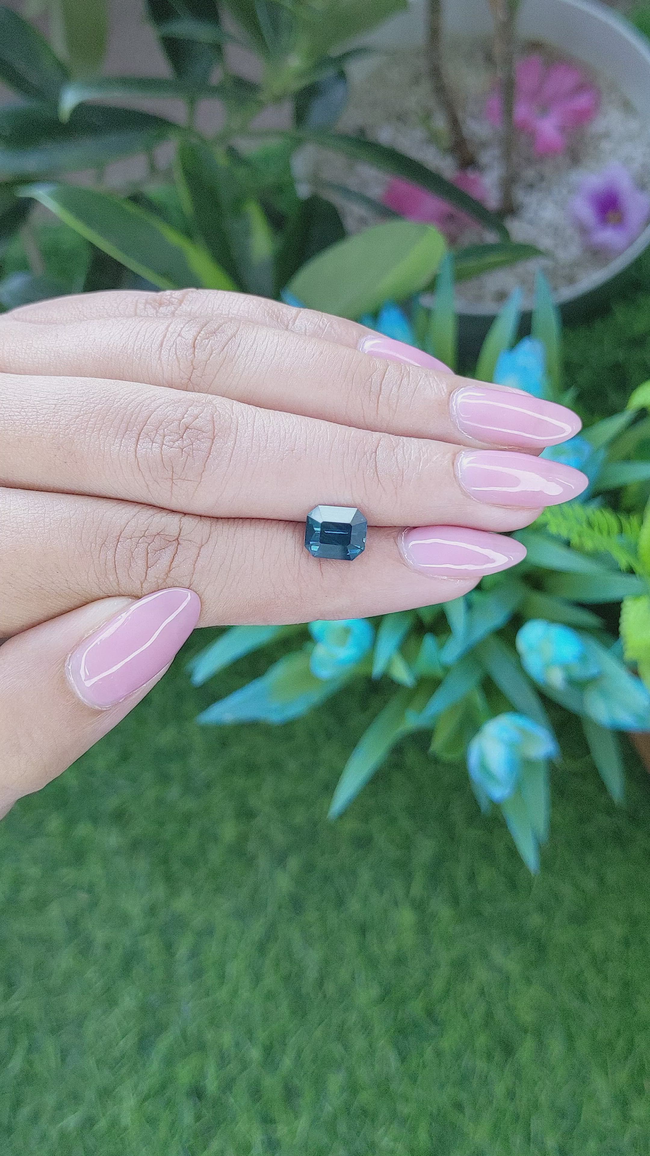 2.63 Ct. Greenish Blue Sapphire from Tanzania Size Video