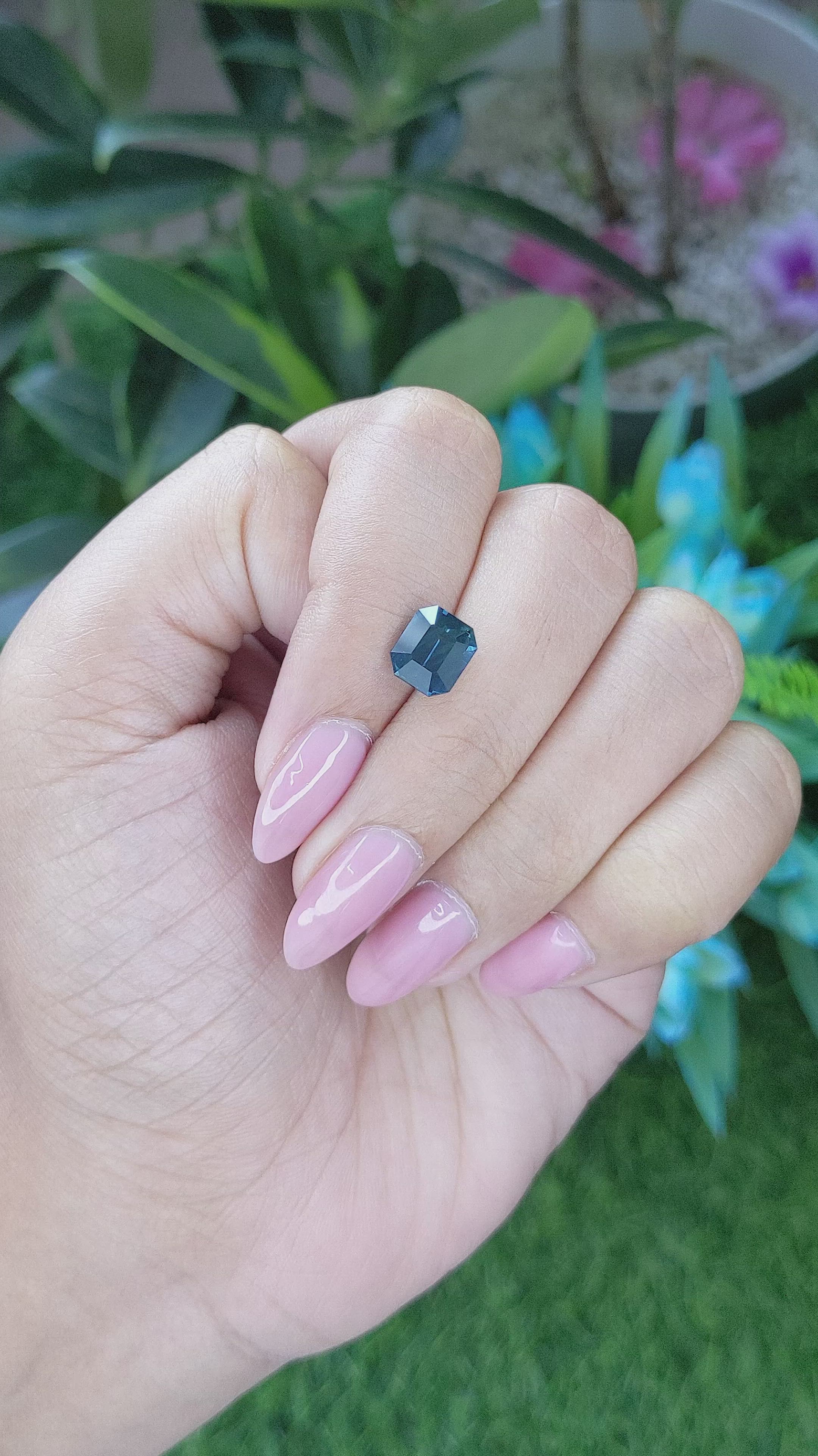 2.63 Ct. Greenish Blue Sapphire from Tanzania Size Video