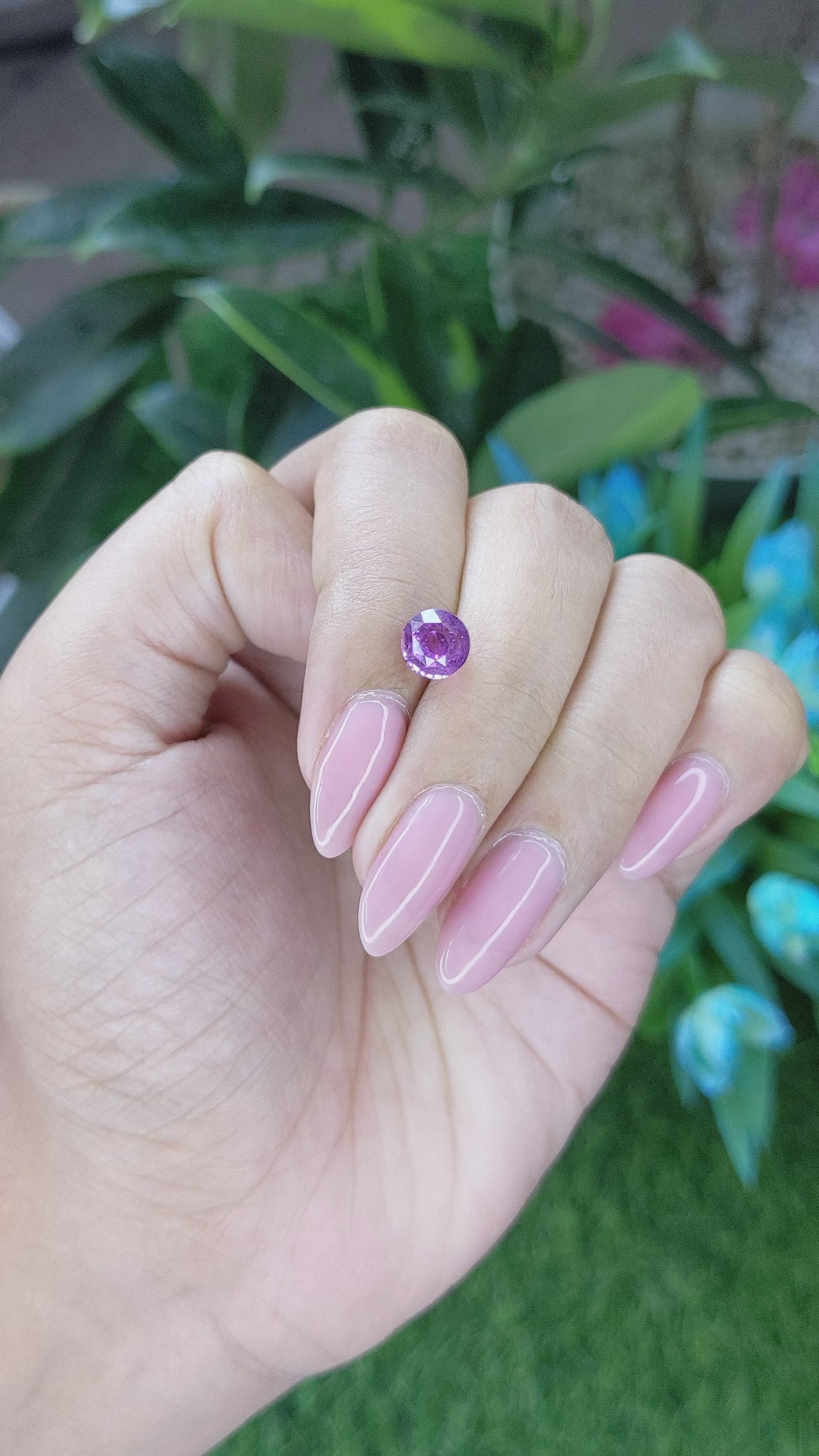 2.45 Ct. Purple Sapphire from Tanzania Size Video