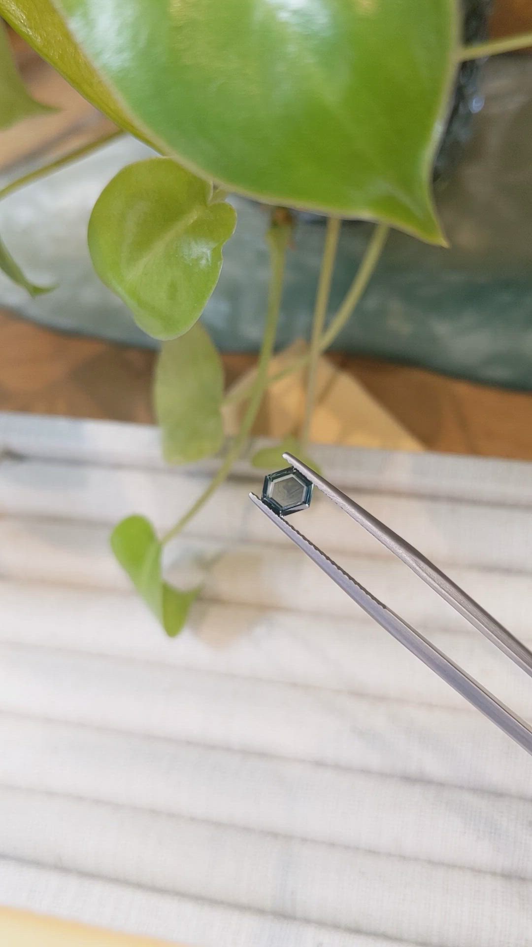 0.73 Ct. Bluish Green Sapphire from Montana Size Video