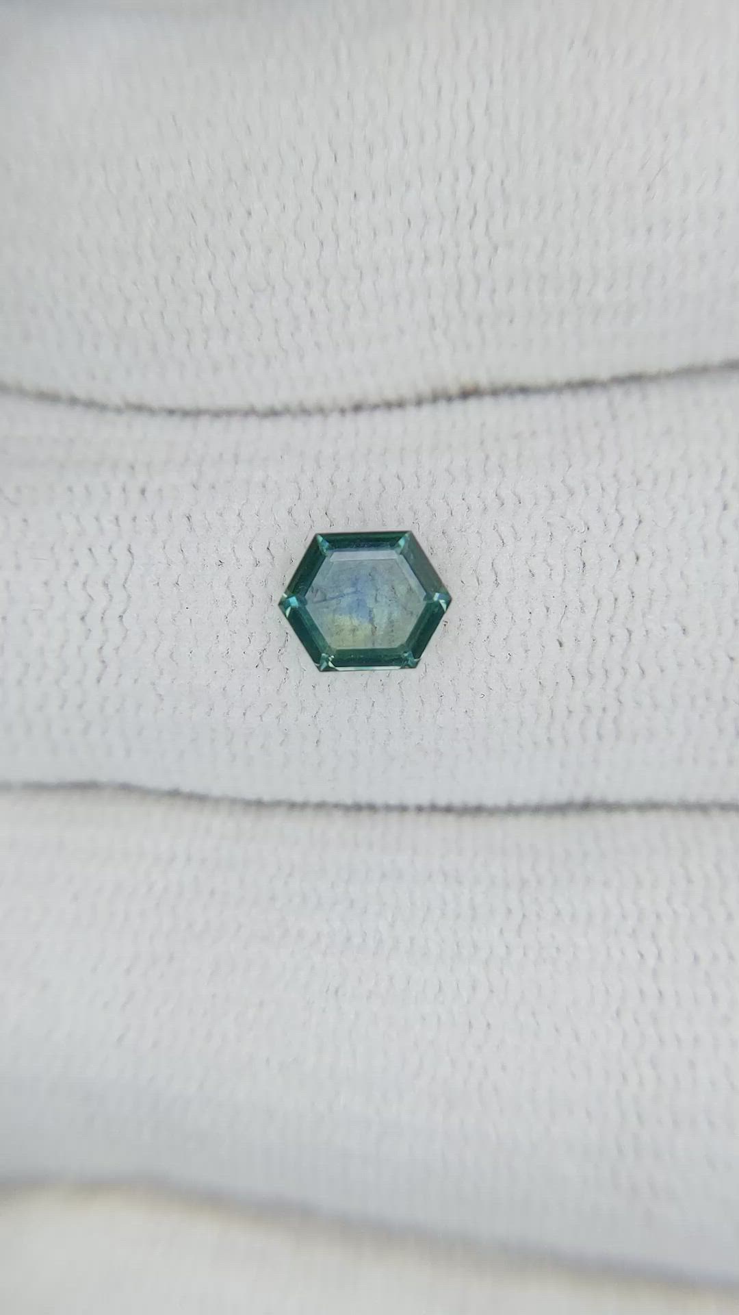 0.73 Ct. Bluish Green Sapphire from Montana Size Video
