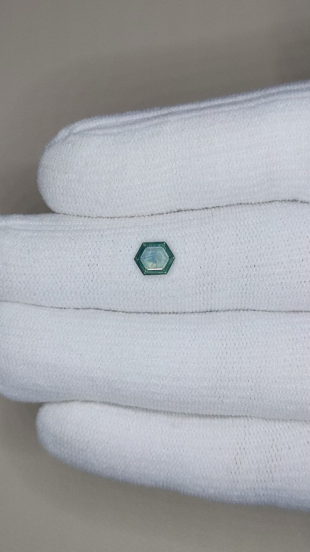 0.73 Ct. Bluish Green Sapphire from Montana Size Video