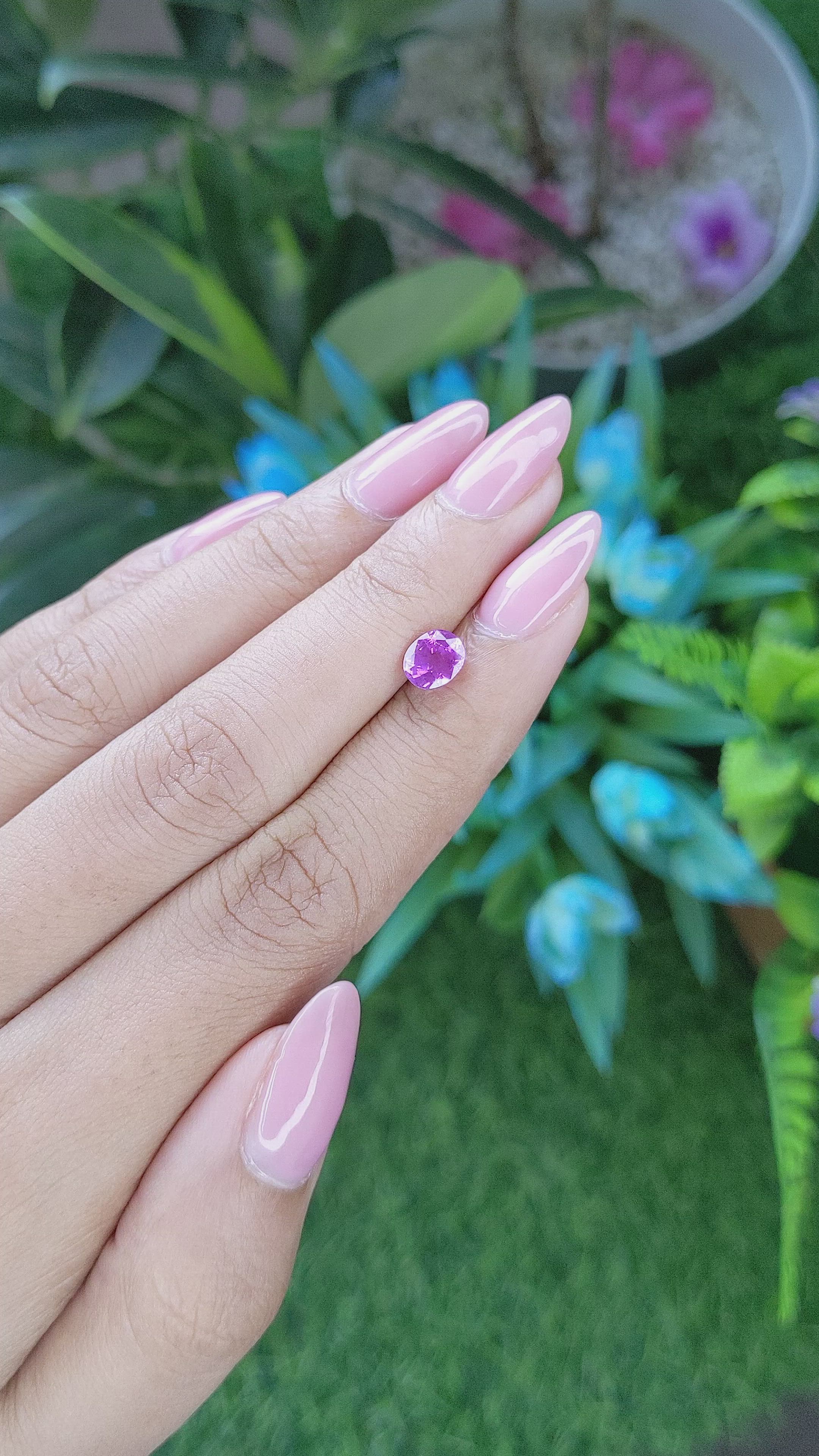 1.15 Ct. Purplish Pink Sapphire from Tanzania Size Video