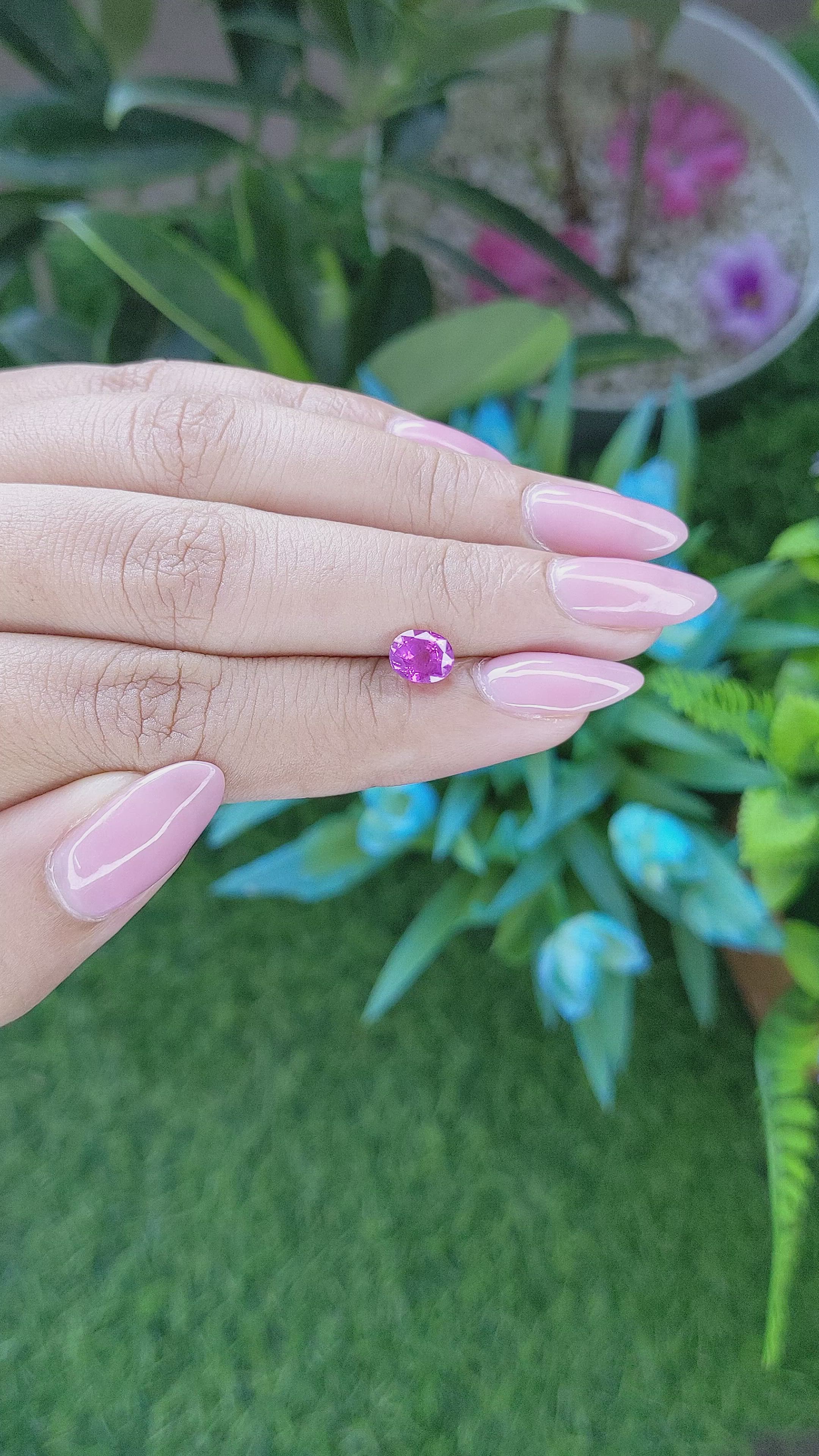 1.15 Ct. Purplish Pink Sapphire from Tanzania Size Video