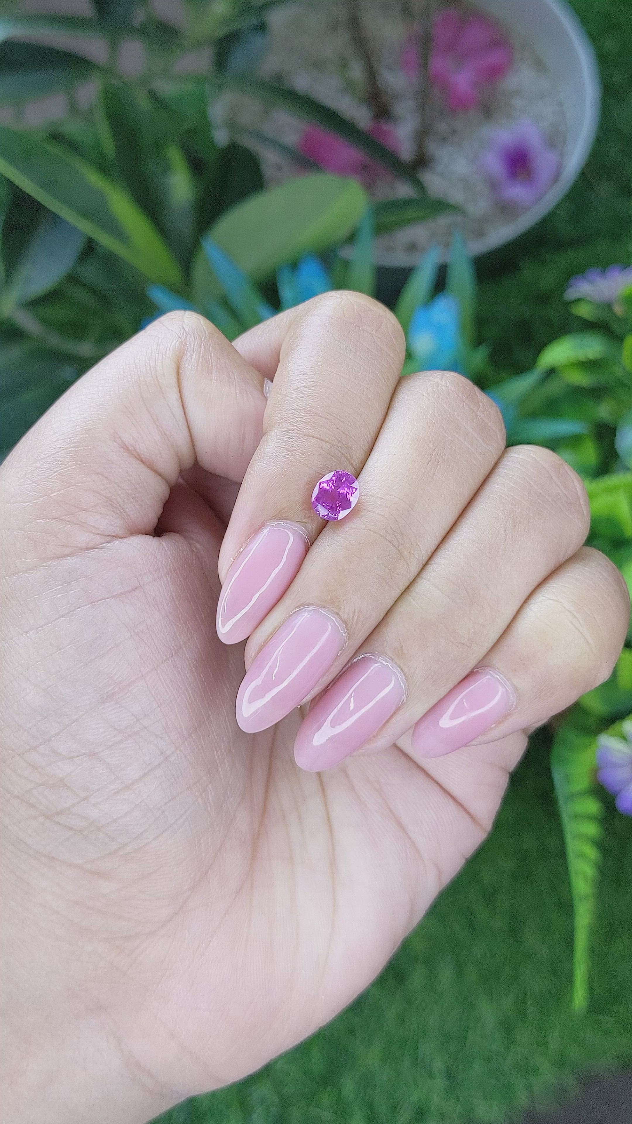 1.15 Ct. Purplish Pink Sapphire from Tanzania Size Video