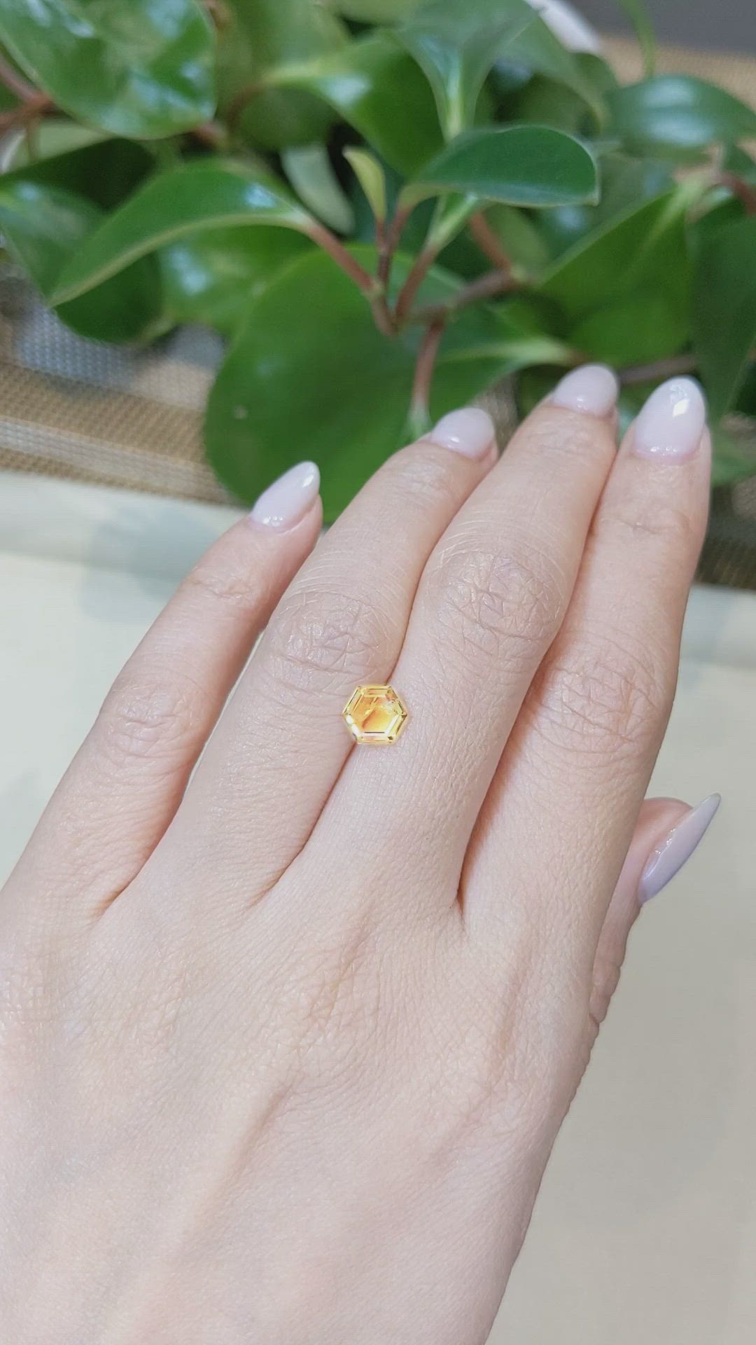 1.33 Ct. Yellowish Orange Sapphire from Montana Size Video