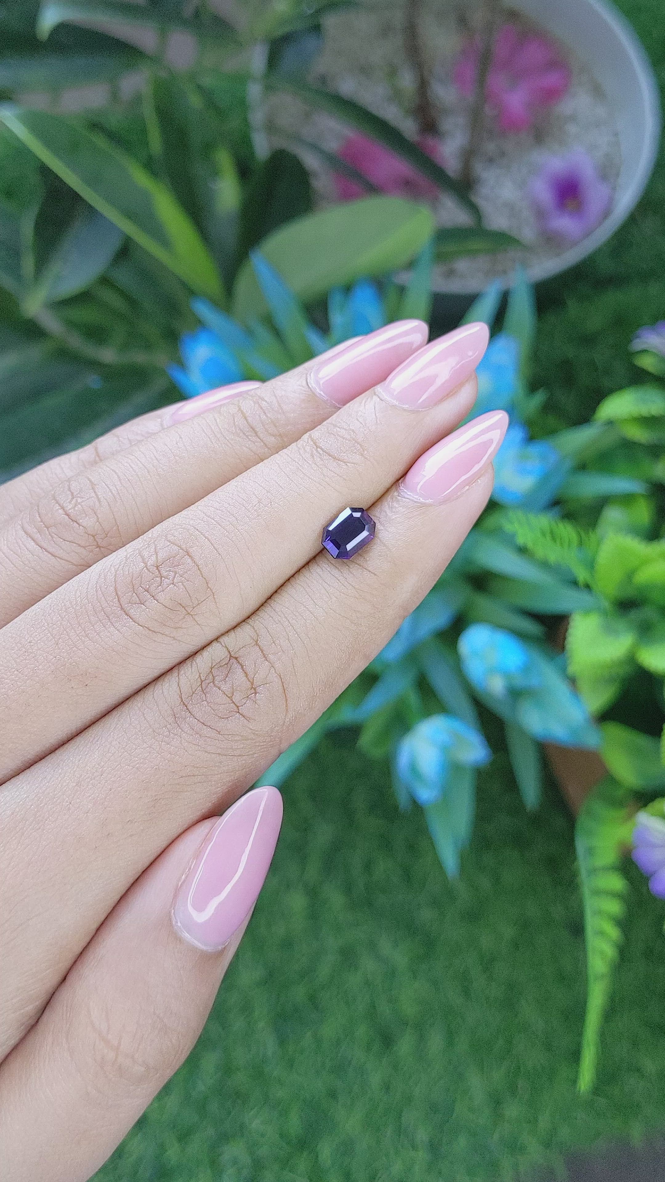 1.34 Ct. Purplish Blue Sapphire from Tanzania Size Video