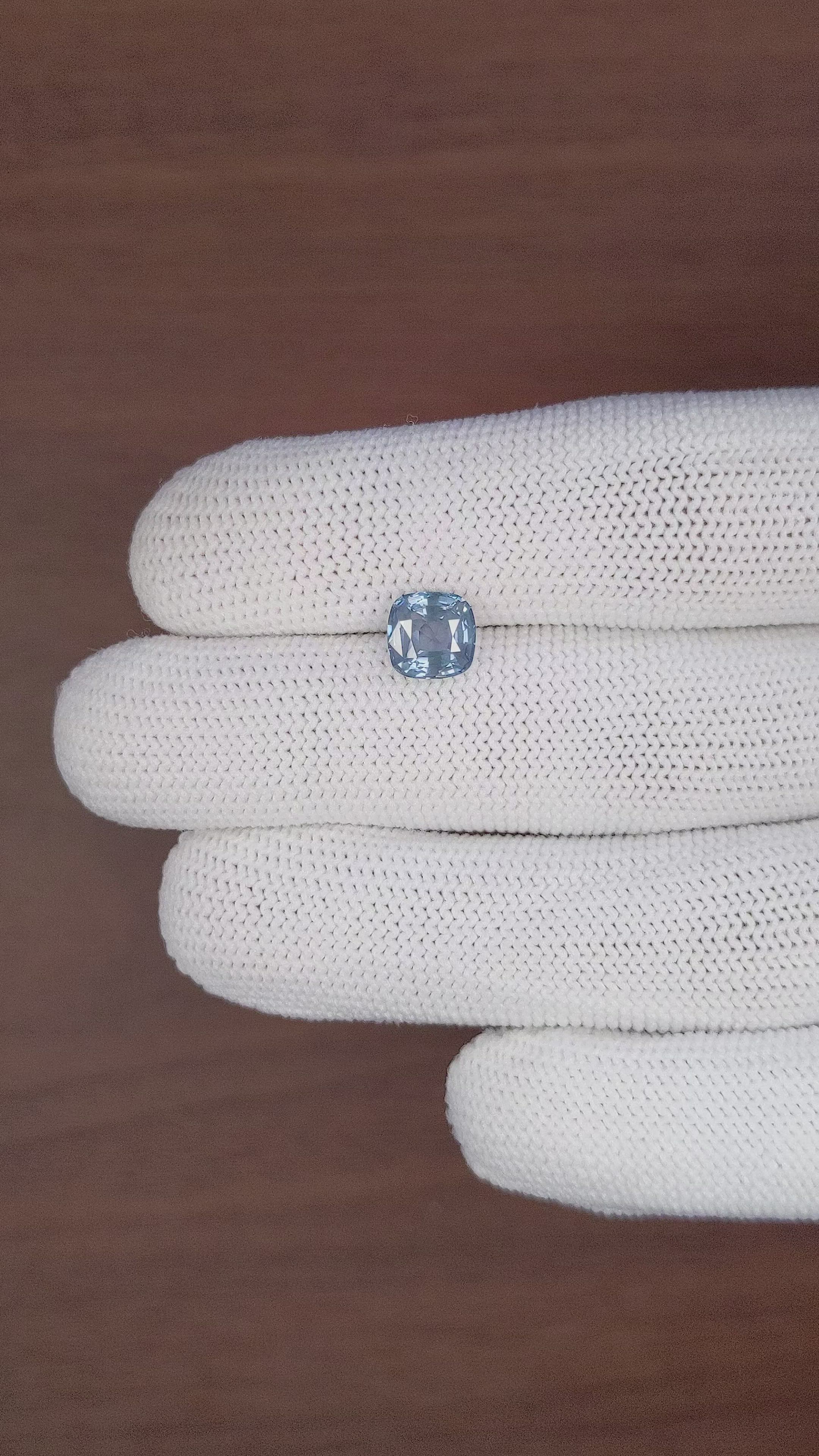 2.04 Ct. Greyish Blue Sapphire from Tanzania Size Video