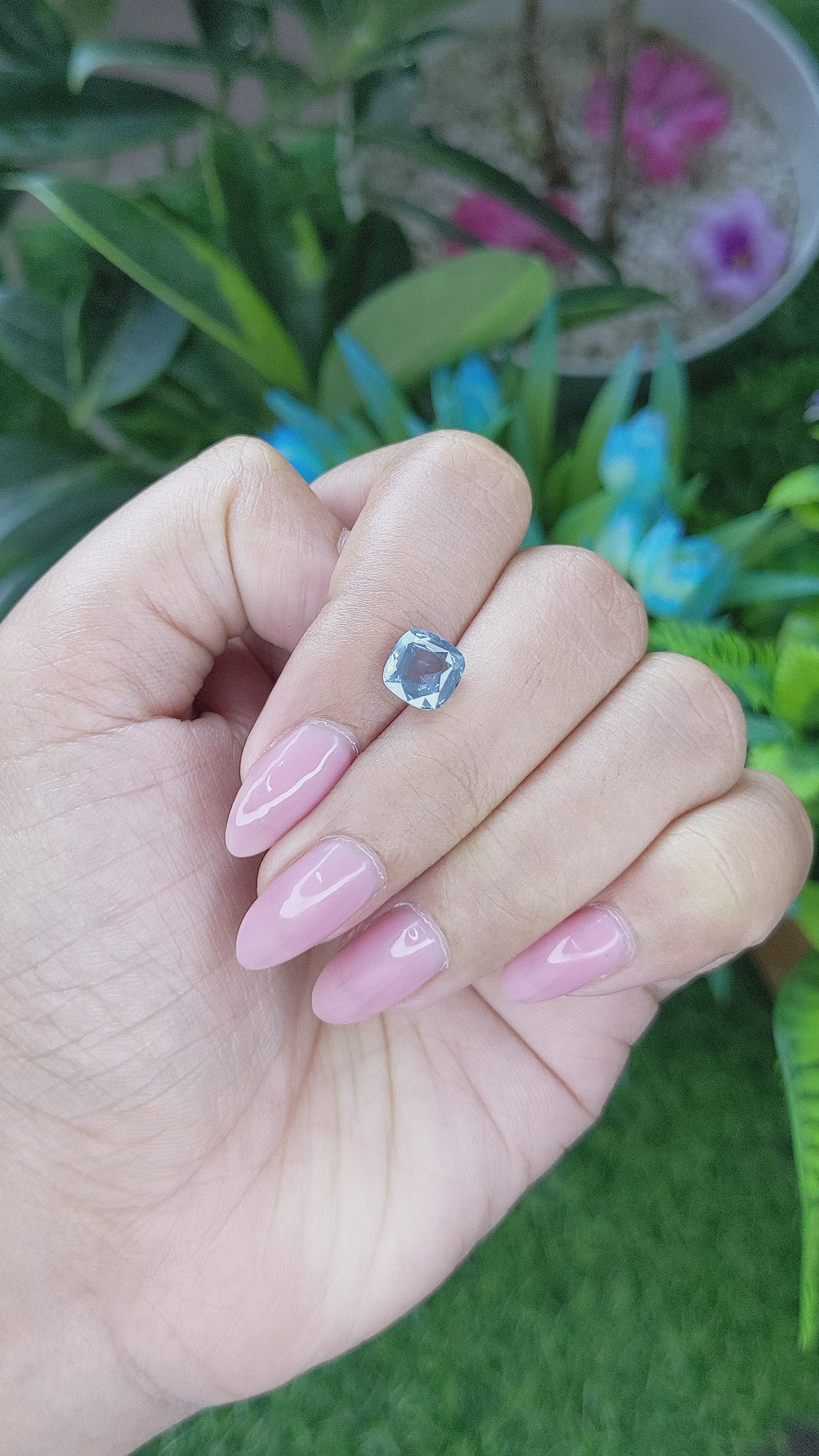 2.04 Ct. Greyish Blue Sapphire from Tanzania Size Video