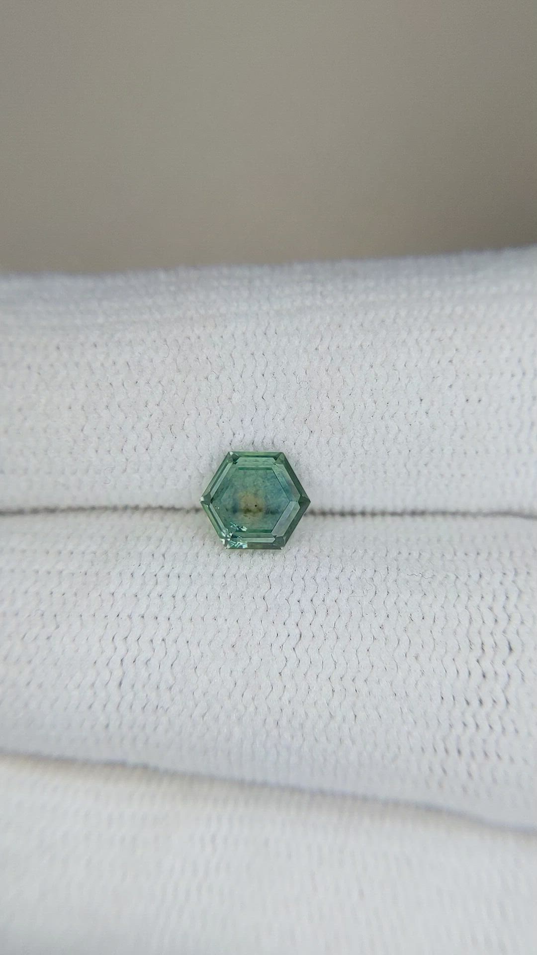 0.82 Ct. Bluish Green Sapphire from Montana Size Video