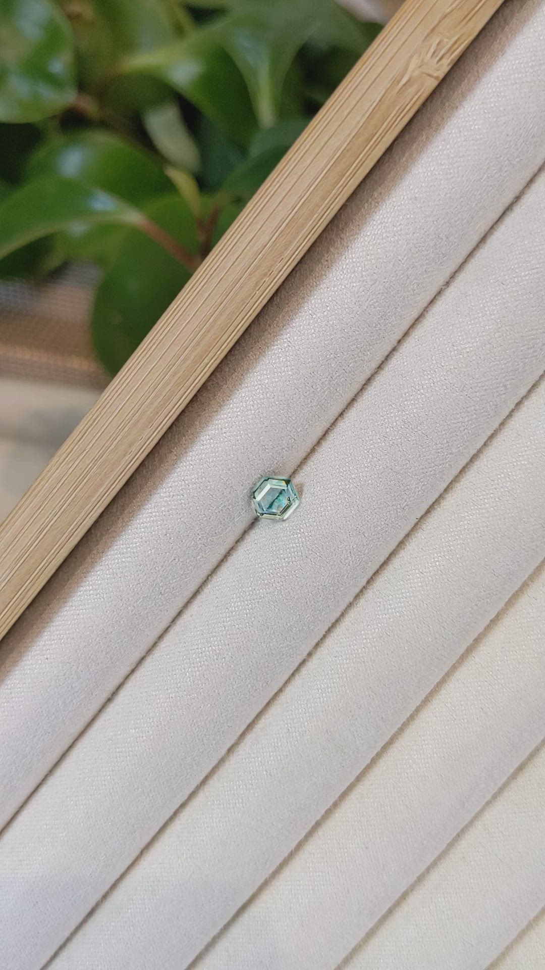 0.82 Ct. Bluish Green Sapphire from Montana Size Video