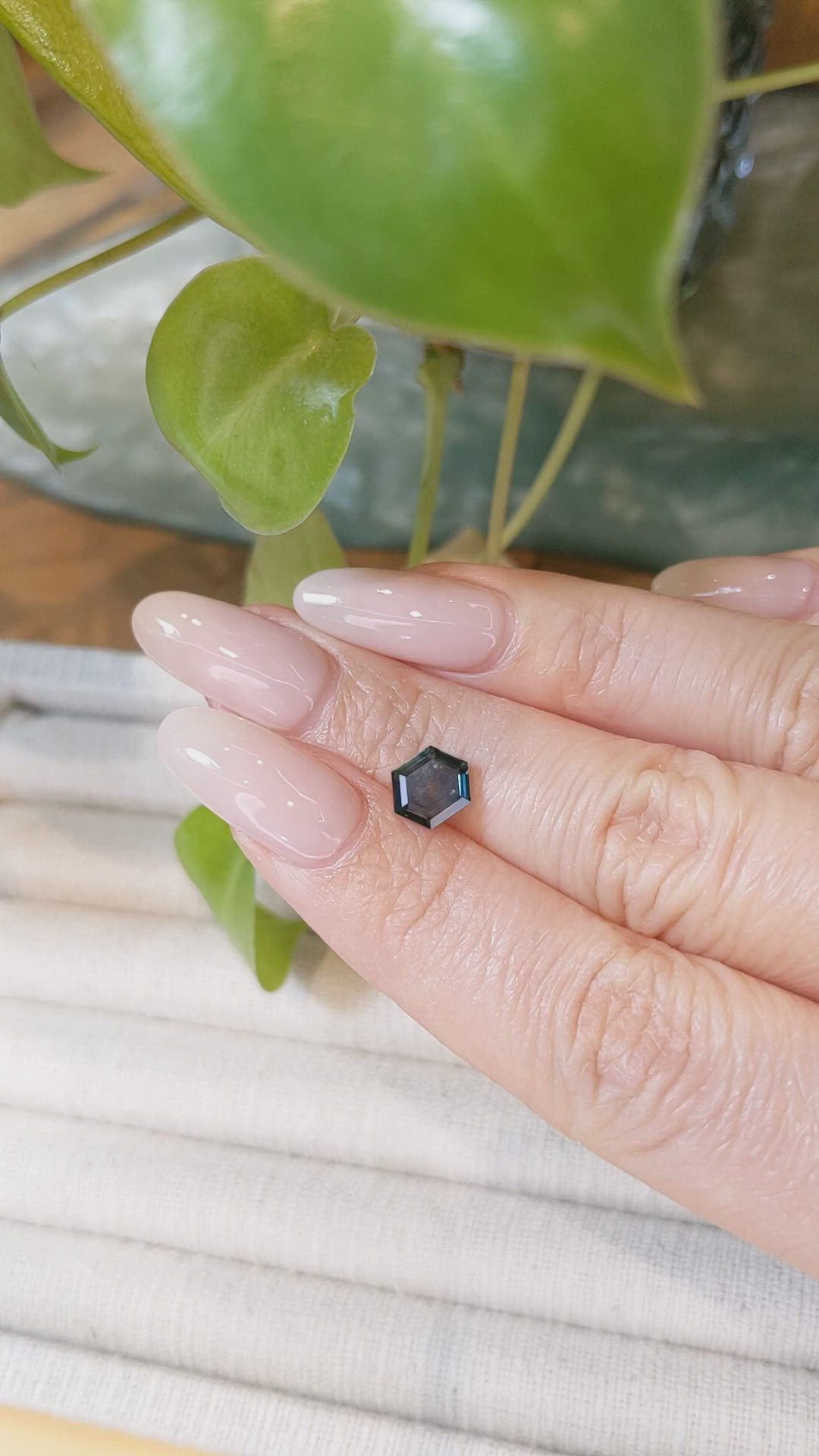 1.72 Ct. Bluish Green Sapphire from Montana Size Video