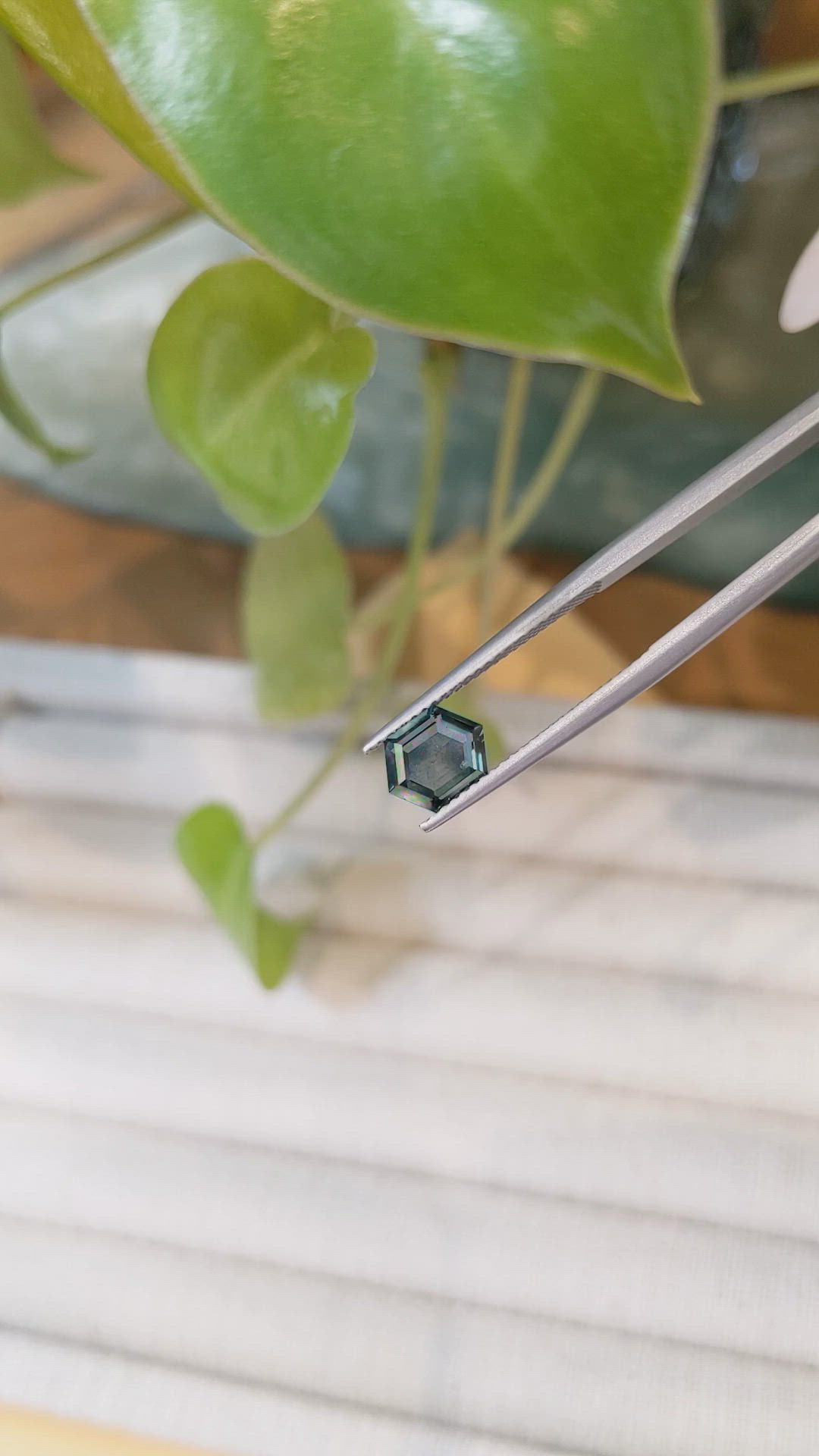 1.72 Ct. Bluish Green Sapphire from Montana Size Video