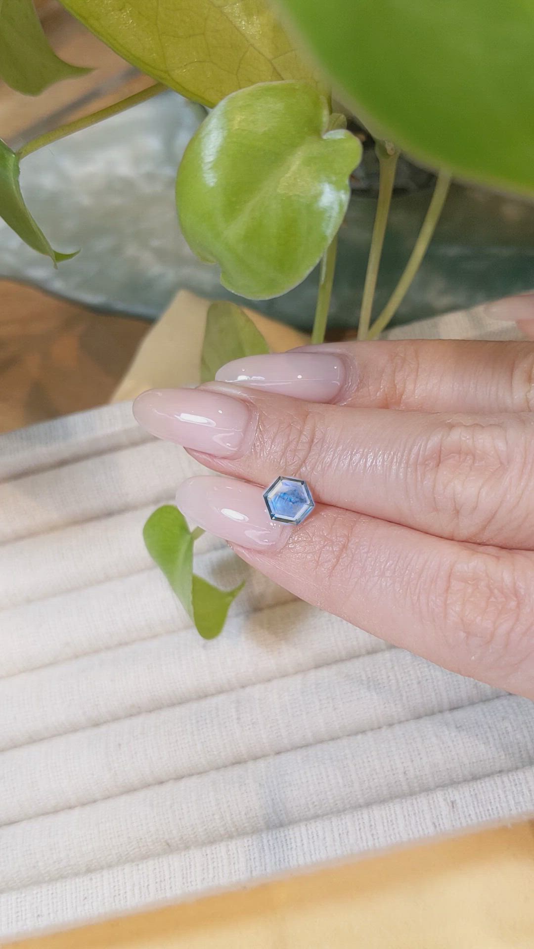 1.32 Ct. Greenish Blue Sapphire from Montana Size Video