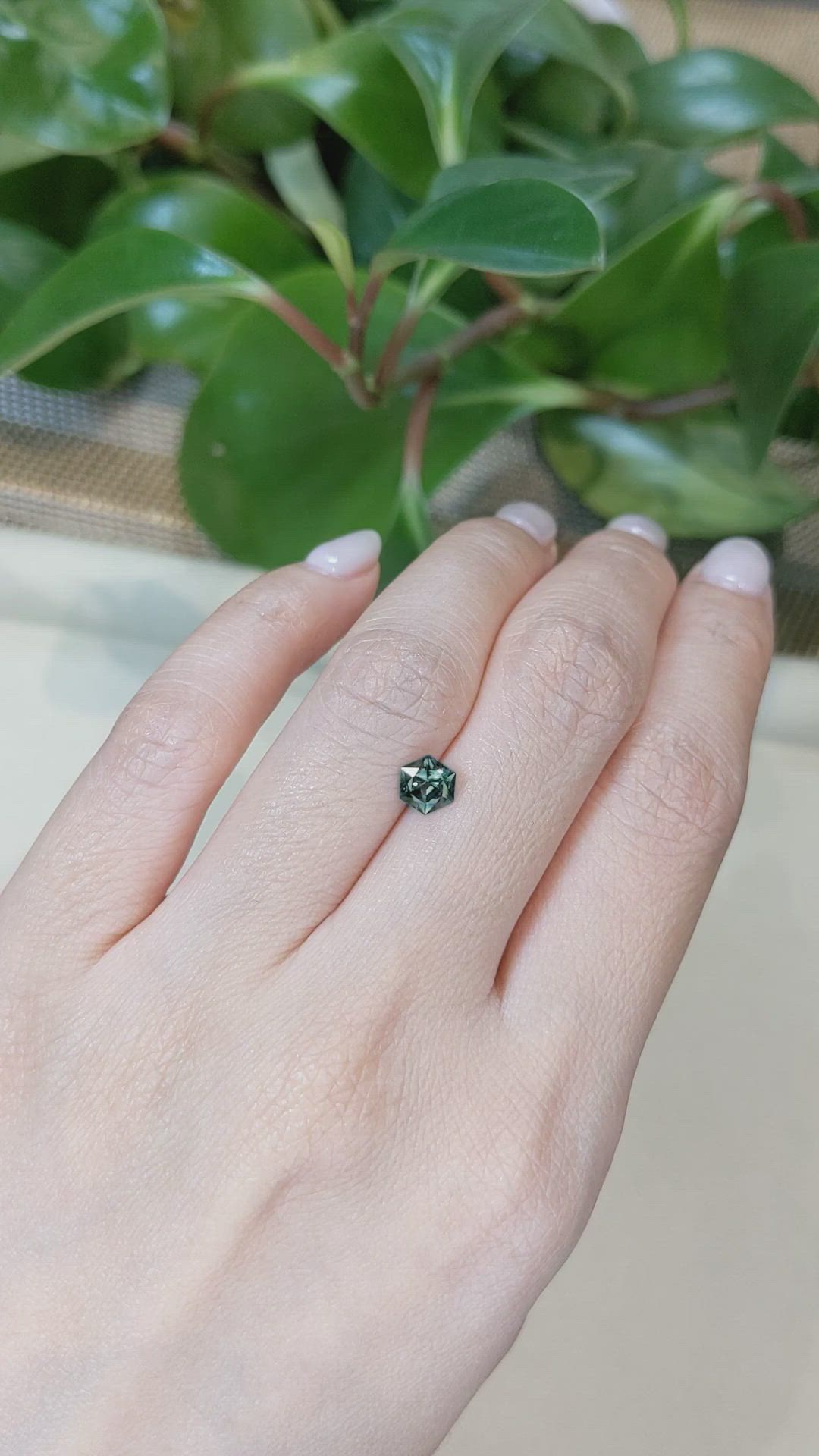 0.80 Ct. Bluish Green Sapphire from Montana Size Video