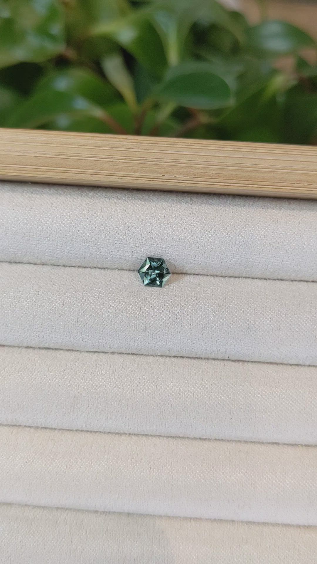 0.80 Ct. Bluish Green Sapphire from Montana Size Video