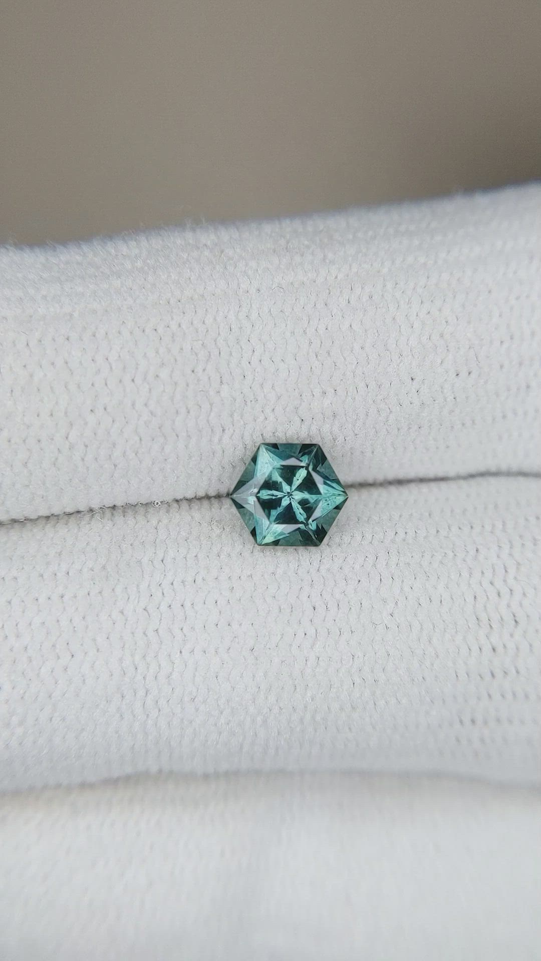 0.80 Ct. Bluish Green Sapphire from Montana Size Video