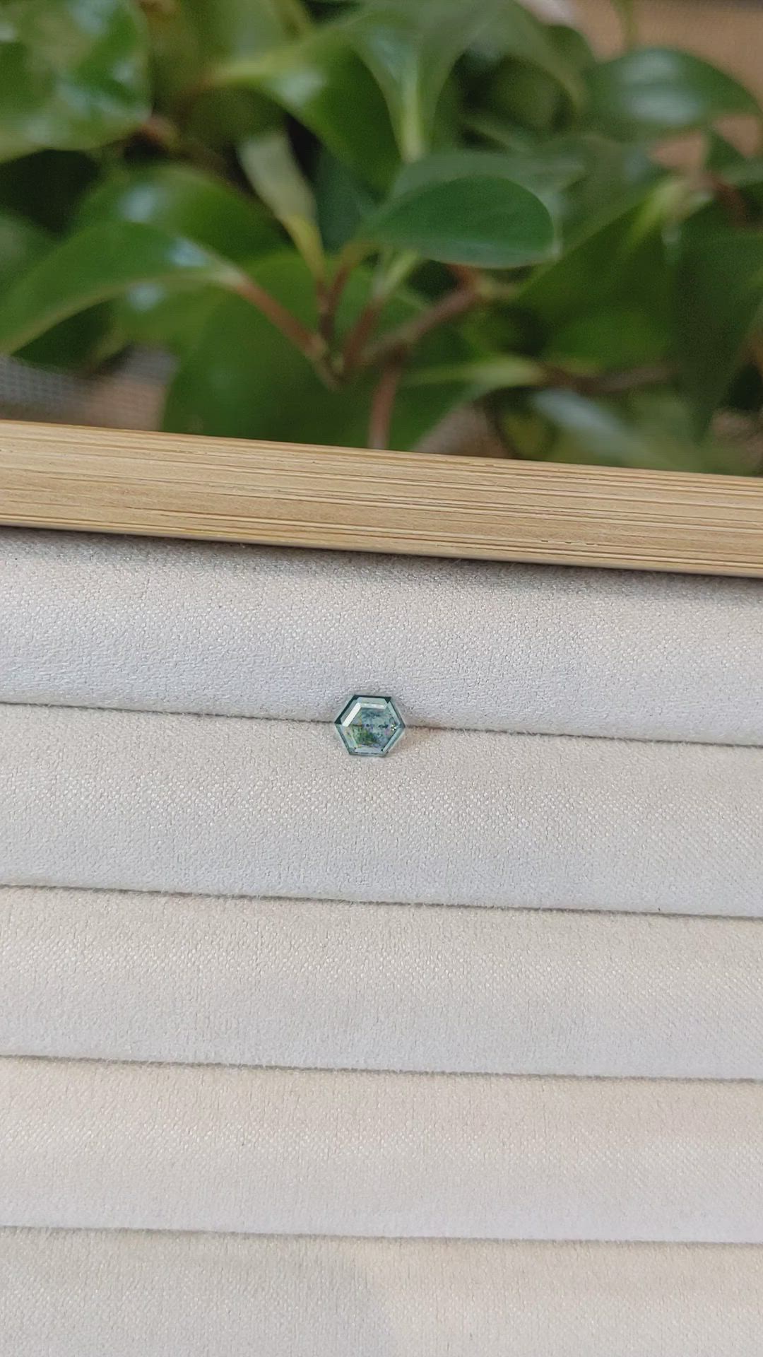 0.77 Ct. Bluish Green Sapphire from Montana Size Video